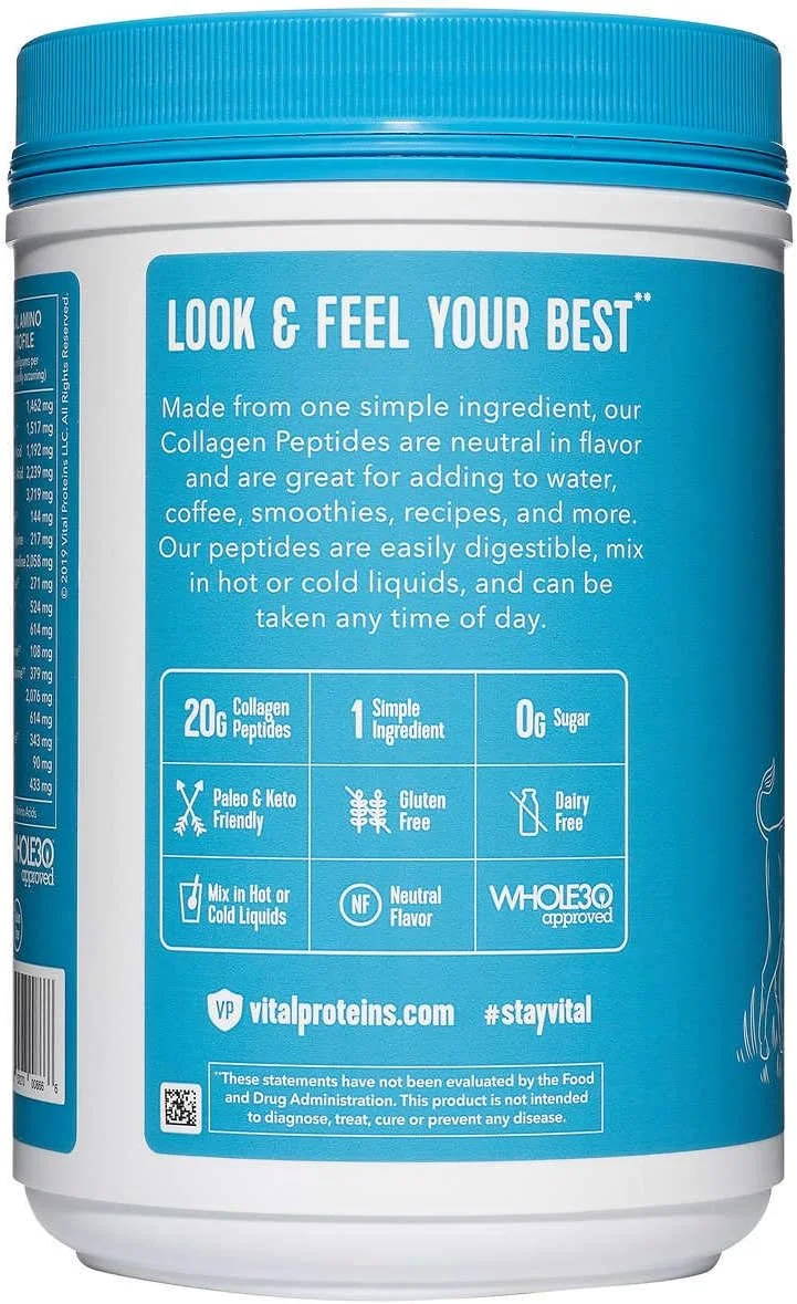 پپتیدهای کلاژن Vital Proteins - پرورش یافته در مراتع، تغذیه شده با علف، سازگار با رژیم پالئو، بدون گلوتن، تک ماده تشکیل دهنده پپتیدهای کلاژن Vital Proteins - پرورش یافته در مراتع، تغذیه شده با علف، سازگار با رژیم پالئو، بدون گلوتن، تک ماده تشکیل دهنده