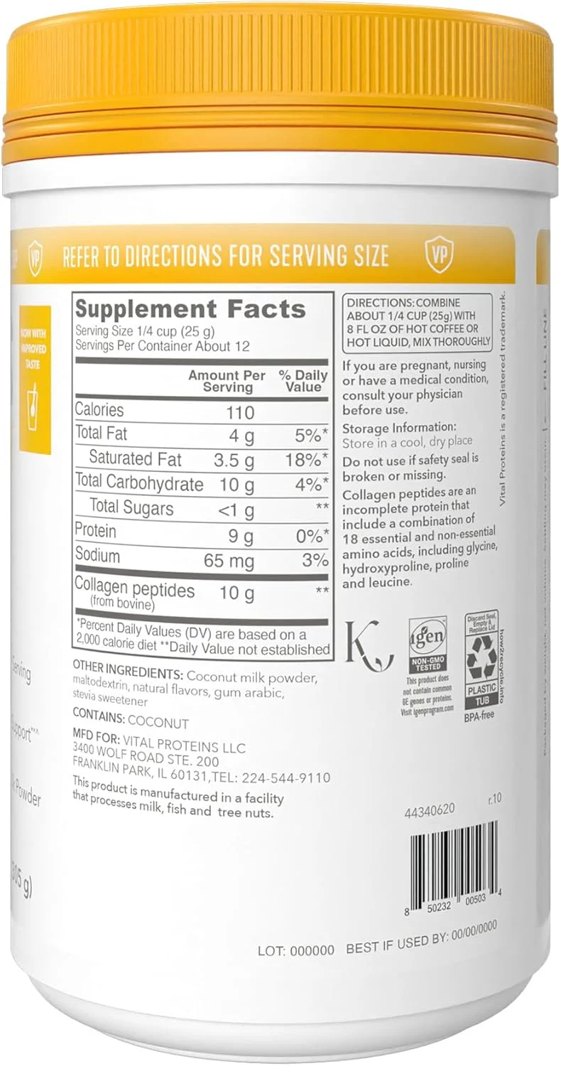 پودر پپتیدهای کلاژن Vital Proteins - کرمر قهوه پروتئینی وانیلی برای حمایت از مو، پوست و ناخن پودر پپتیدهای کلاژن Vital Proteins - کرمر قهوه پروتئینی وانیلی برای حمایت از مو، پوست و ناخن