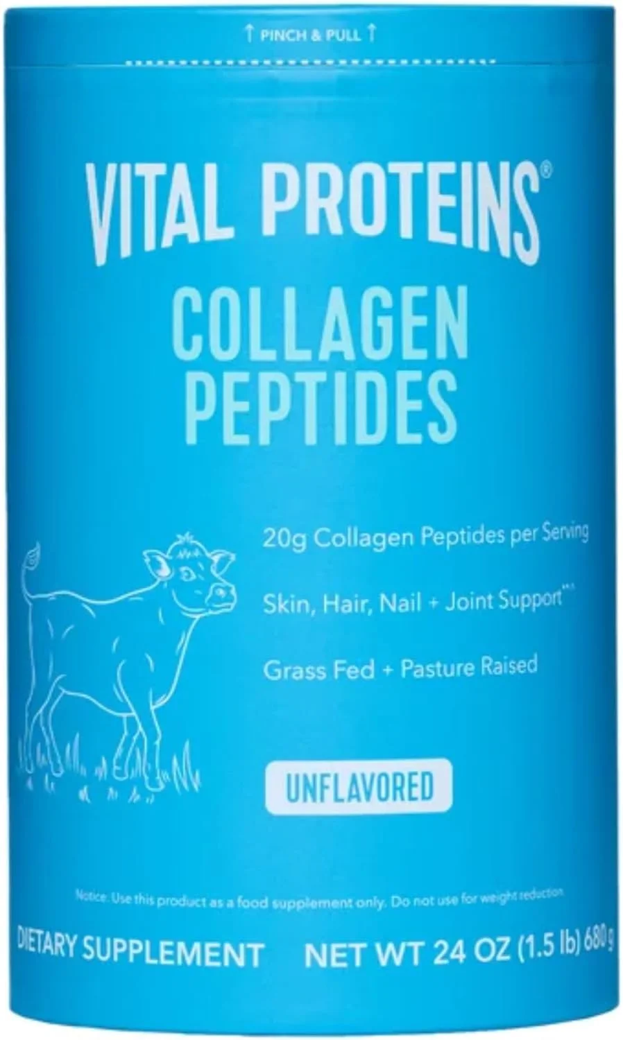 پپتیدهای کلاژن Vital Proteins - تهیه شده از دام های تغذیه شده با علف، پرورش یافته در مراتع، سازگار با رژیم پالئو، بدون گلوتن، تک ماده ای (24 اونس) پپتیدهای کلاژن Vital Proteins - تهیه شده از دام های تغذیه شده با علف، پرورش یافته در مراتع، سازگار با رژیم پالئو، بدون گلوتن، تک ماده ای (24 اونس)