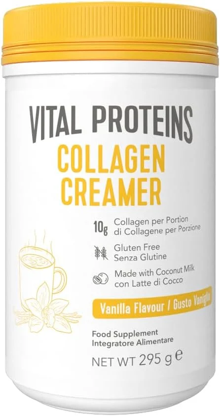 پودر کرمر قهوه کلاژن Vital Proteins، بدون لبنیات و کم شکر با مکمل پپتیدهای کلاژن - با MCT های افزایش دهنده انرژی - وانیلی 305 گرم بسته 1 عددی پودر کرمر قهوه کلاژن Vital Proteins، بدون لبنیات و کم شکر با مکمل پپتیدهای کلاژن - با MCT های افزایش دهنده انرژی - وانیلی 305 گرم بسته 1 عددی