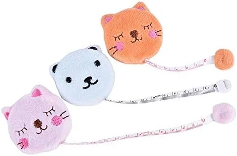 متر خیاطی کارتونی طرح حیوانات پولیشی 150 سانتی متری 60 اینچی ابزار خیاطی متر نواری جمع شونده 6JC83