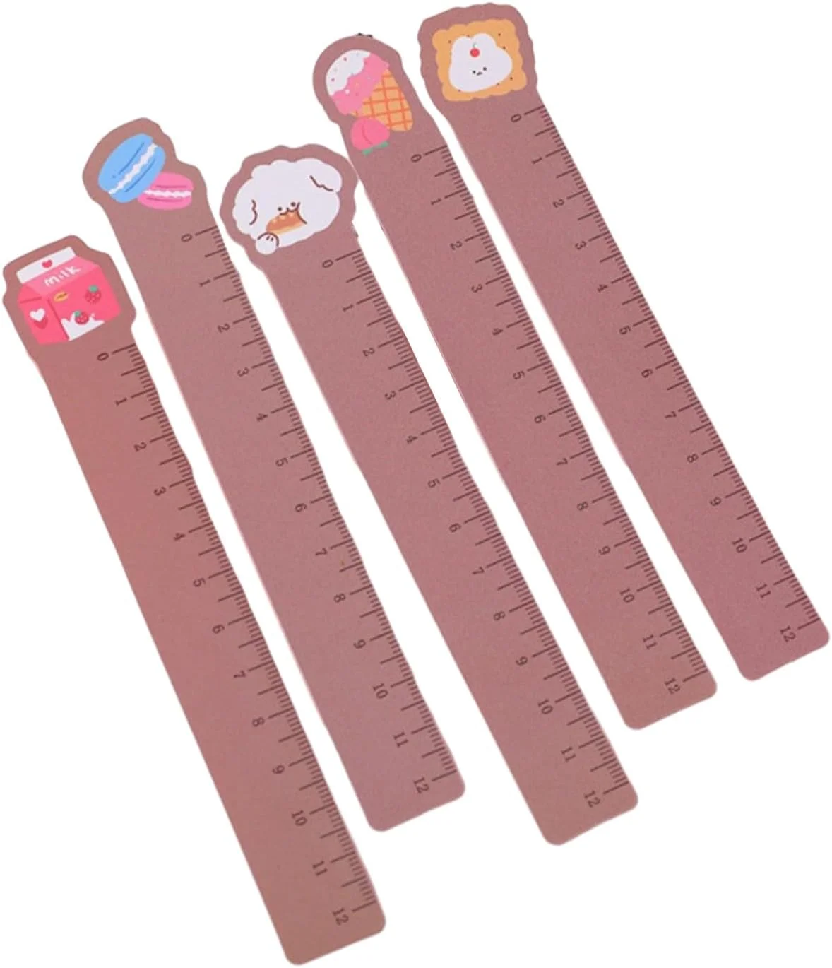 متر نواری پلاستیکی کارتونی، طراحی دانش آموزی، ابزار اندازه گیری خط کش خم شو - باشگاه دلبر (بسته 5 عددی)