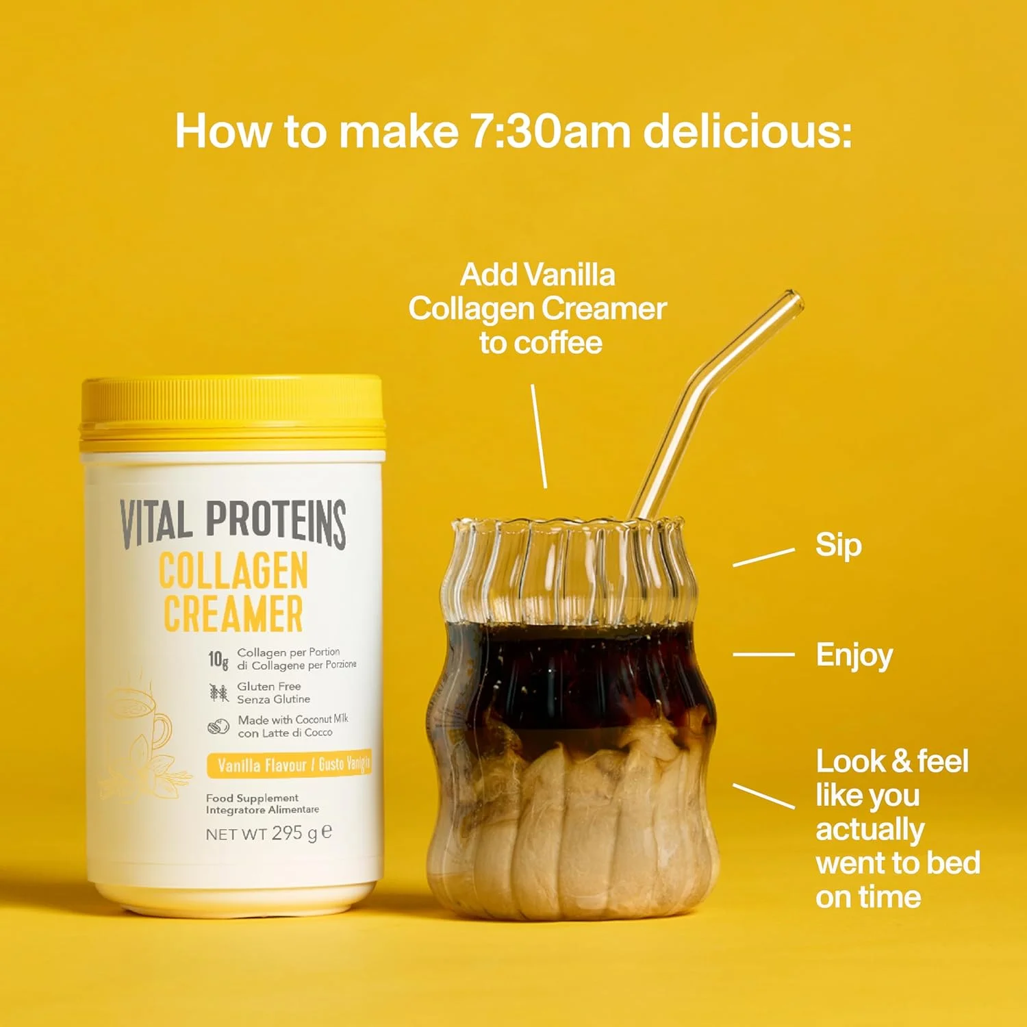 پودر کرمر قهوه کلاژن Vital Proteins، بدون لبنیات و کم شکر با مکمل پپتیدهای کلاژن - با MCT های افزایش دهنده انرژی - وانیلی 305 گرم بسته 1 عددی پودر کرمر قهوه کلاژن Vital Proteins، بدون لبنیات و کم شکر با مکمل پپتیدهای کلاژن - با MCT های افزایش دهنده انرژی - وانیلی 305 گرم بسته 1 عددی