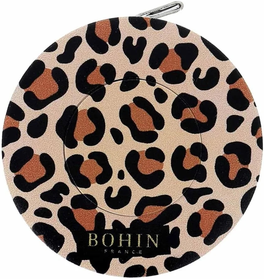 BOHIN France - قاب ABS مجموعه سافاری BOHIN France (150 سانتی متر) متر نواری جمع شونده اتوماتیک با طرح پلنگی - بسته 1 عددی