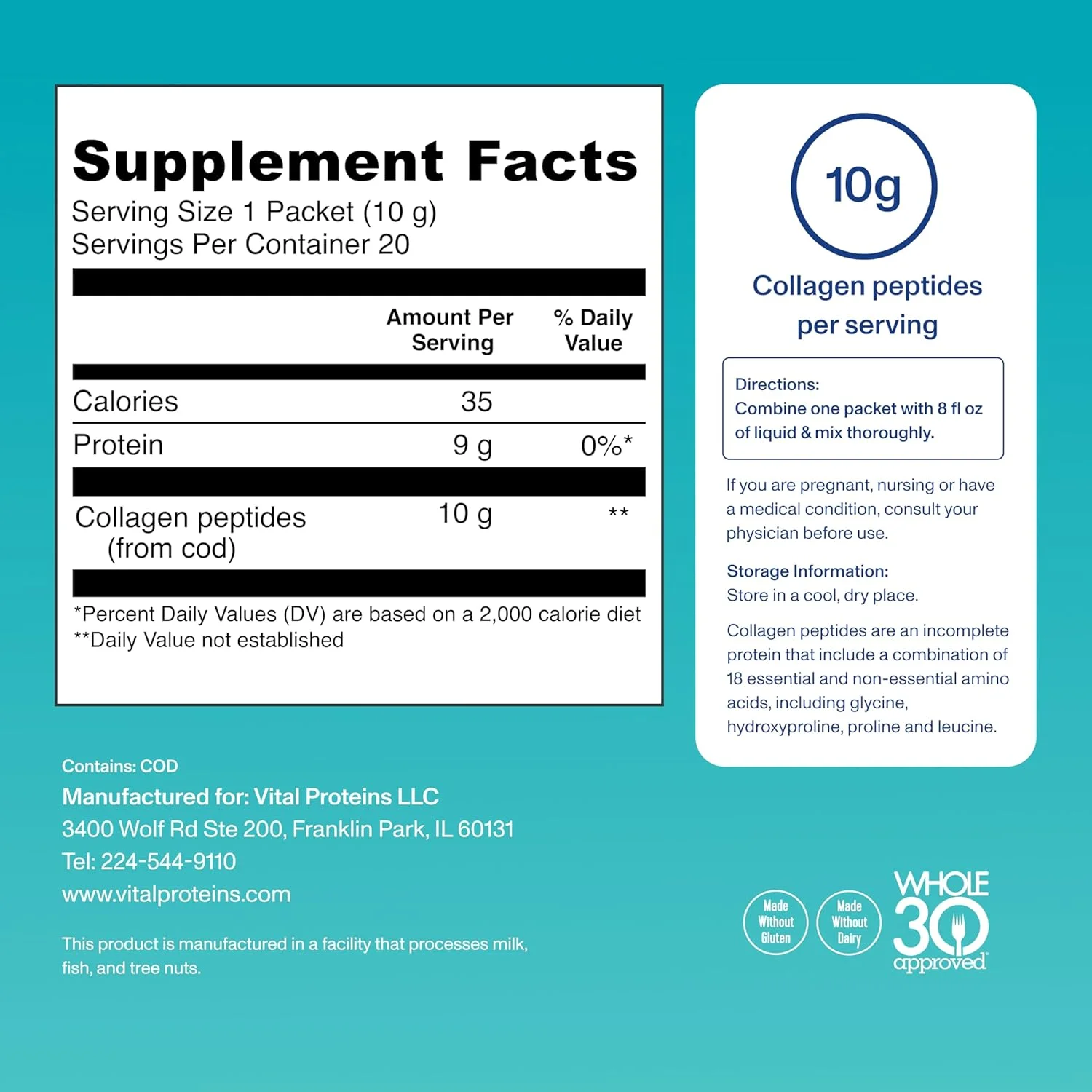 ویتال پروتئینز - مکمل کلاژن دریایی ضد پیری بدون طعم 20 167182 اینچ ویتال پروتئینز - مکمل کلاژن دریایی ضد پیری بدون طعم 20 167182 اینچ