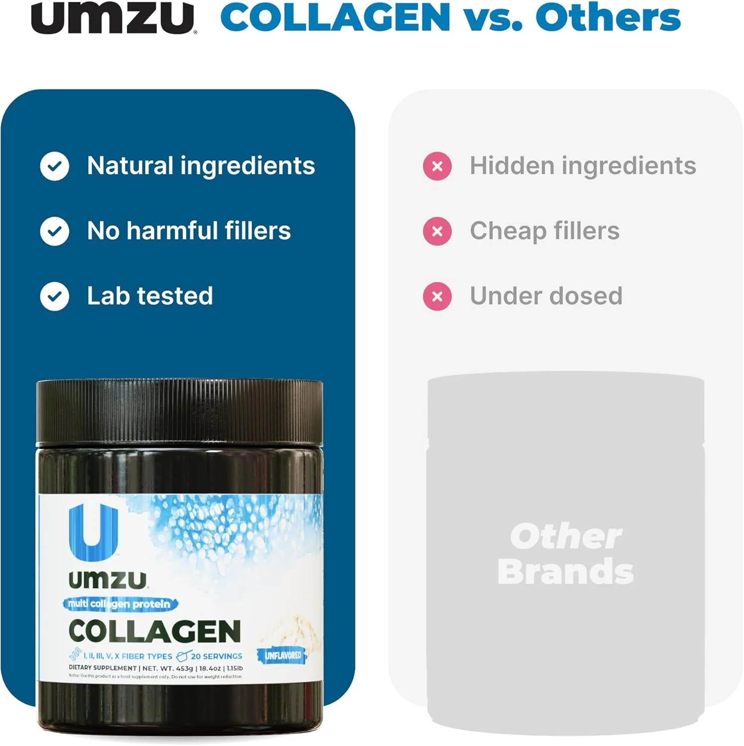 پروتئین کلاژن UMZU zuCollagen - پروتئین کلاژن چندگانه، پشتیبانی از پوست، مو، مفاصل و ریکاوری عضلات - بدون طعم، 80 کالری، 20 گرم پروتئین - 1 پیمانه در هر وعده (20 وعده) پروتئین کلاژن UMZU zuCollagen - پروتئین کلاژن چندگانه، پشتیبانی از پوست، مو، مفاصل و ریکاوری عضلات - بدون طعم، 80 کالری، 20 گرم پروتئین - 1 پیمانه در هر وعده (20 وعده)