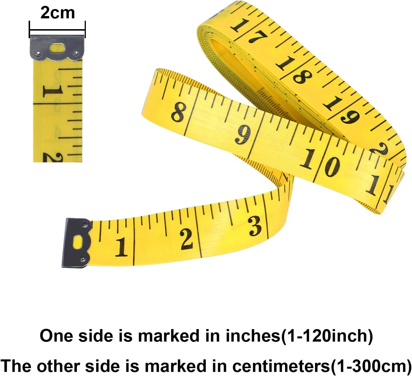 متر خیاطی آلینانا برای بدن - بسته 2 عددی (3 متری/120 اینچی) با مقیاس دوگانه، متر نواری خیاطی برای خیاطان - متر نواری پارچه ای قابل حمل به رنگ زرد متر خیاطی آلینانا برای بدن - بسته 2 عددی (3 متری/120 اینچی) با مقیاس دوگانه، متر نواری خیاطی برای خیاطان - متر نواری پارچه ای قابل حمل به رنگ زرد