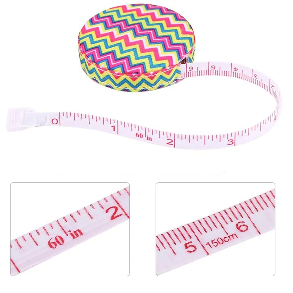 ANCLLO 2 عدد متر خیاطی جمع شونده پارچه ای، متر نواری نرم برای اندازه گیری بدن، لوازم جانبی خیاطی و صنایع دستی DIY شماره 2 ANCLLO 2 عدد متر خیاطی جمع شونده پارچه ای، متر نواری نرم برای اندازه گیری بدن، لوازم جانبی خیاطی و صنایع دستی DIY شماره 2