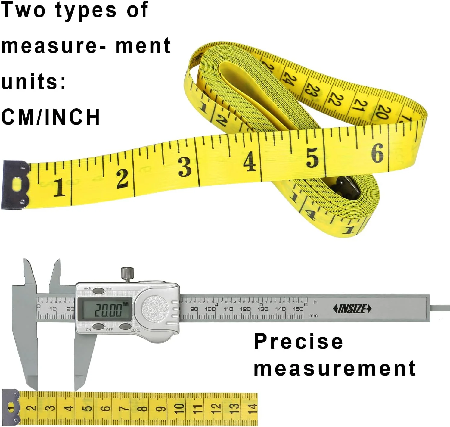 متر خیاطی آلینانا برای بدن - بسته 2 عددی (3 متری/120 اینچی) با مقیاس دوگانه، متر نواری خیاطی برای خیاطان - متر نواری پارچه ای قابل حمل به رنگ زرد متر خیاطی آلینانا برای بدن - بسته 2 عددی (3 متری/120 اینچی) با مقیاس دوگانه، متر نواری خیاطی برای خیاطان - متر نواری پارچه ای قابل حمل به رنگ زرد