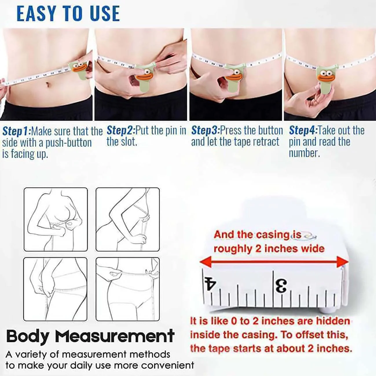 متر خیاطی اتوماتیک تلسکوپی، متر دقیق اندازه گیری بدن و کاهش وزن برای خیاطی، دوخت، تناسب اندام، صنایع دستی، لباس، 2 عددی، 150 سانتی متر (60 اینچ)، طراحی جالب متر خیاطی اتوماتیک تلسکوپی، متر دقیق اندازه گیری بدن و کاهش وزن برای خیاطی، دوخت، تناسب اندام، صنایع دستی، لباس، 2 عددی، 150 سانتی متر (60 اینچ)، طراحی جالب