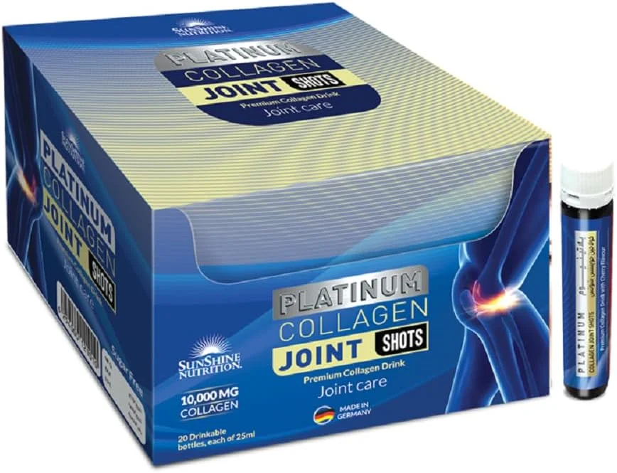 نوشیدنی کلاژن مفصلی سان شاین نوتریشن پلاتینیوم (20 بطری X 25 میلی لیتر) | نوشیدنی کلاژن ممتاز برای مراقبت از مفاصل | طعم گیلاس