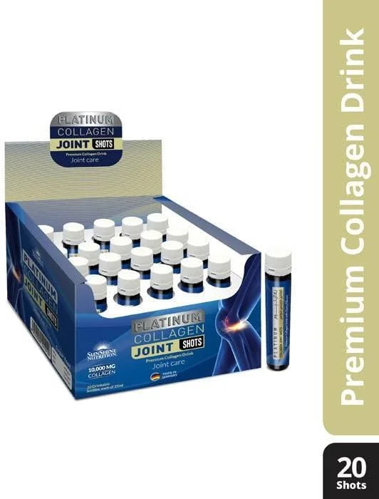 نوشیدنی کلاژن مفصلی سان شاین نوتریشن پلاتینیوم (20 بطری X 25 میلی لیتر) | نوشیدنی کلاژن ممتاز برای مراقبت از مفاصل | طعم گیلاس