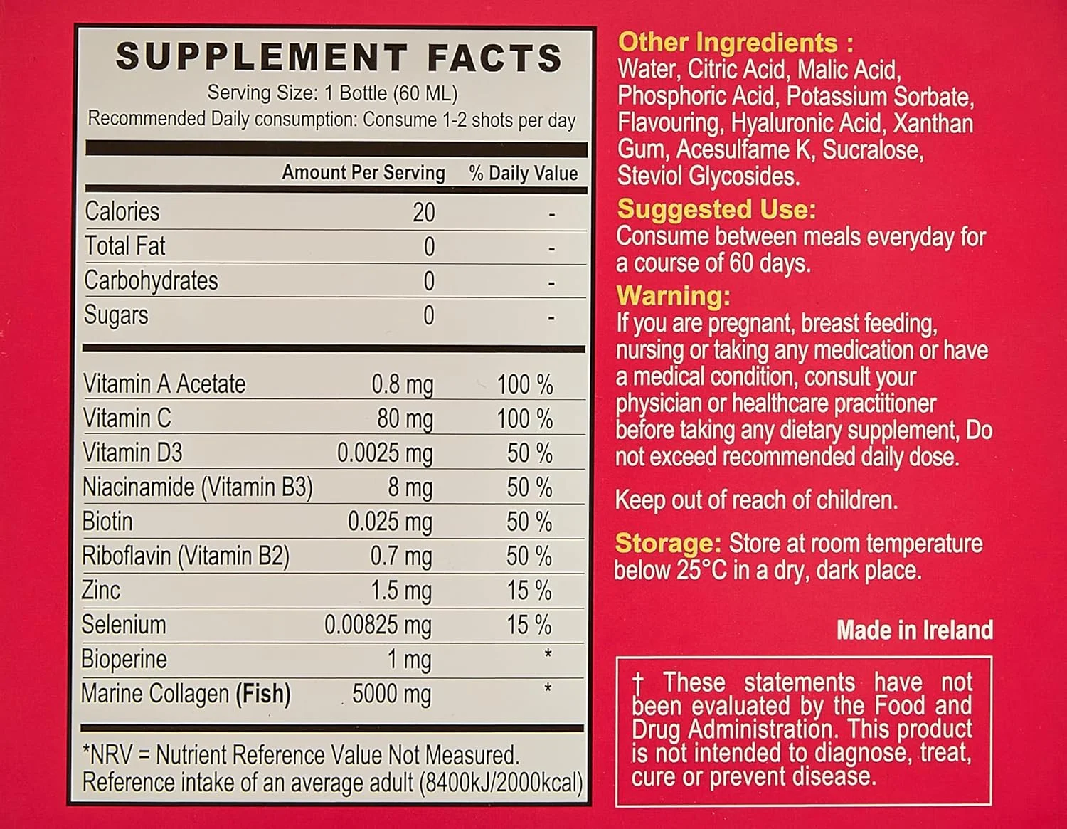 نوشیدنی کلاژن سان شاین نوتریشن (12 بطری X 60 میلی لیتر) بهترین فرمول برای مو، پوست و ناخن های سالم | بدون چربی و شکر | طعم توت