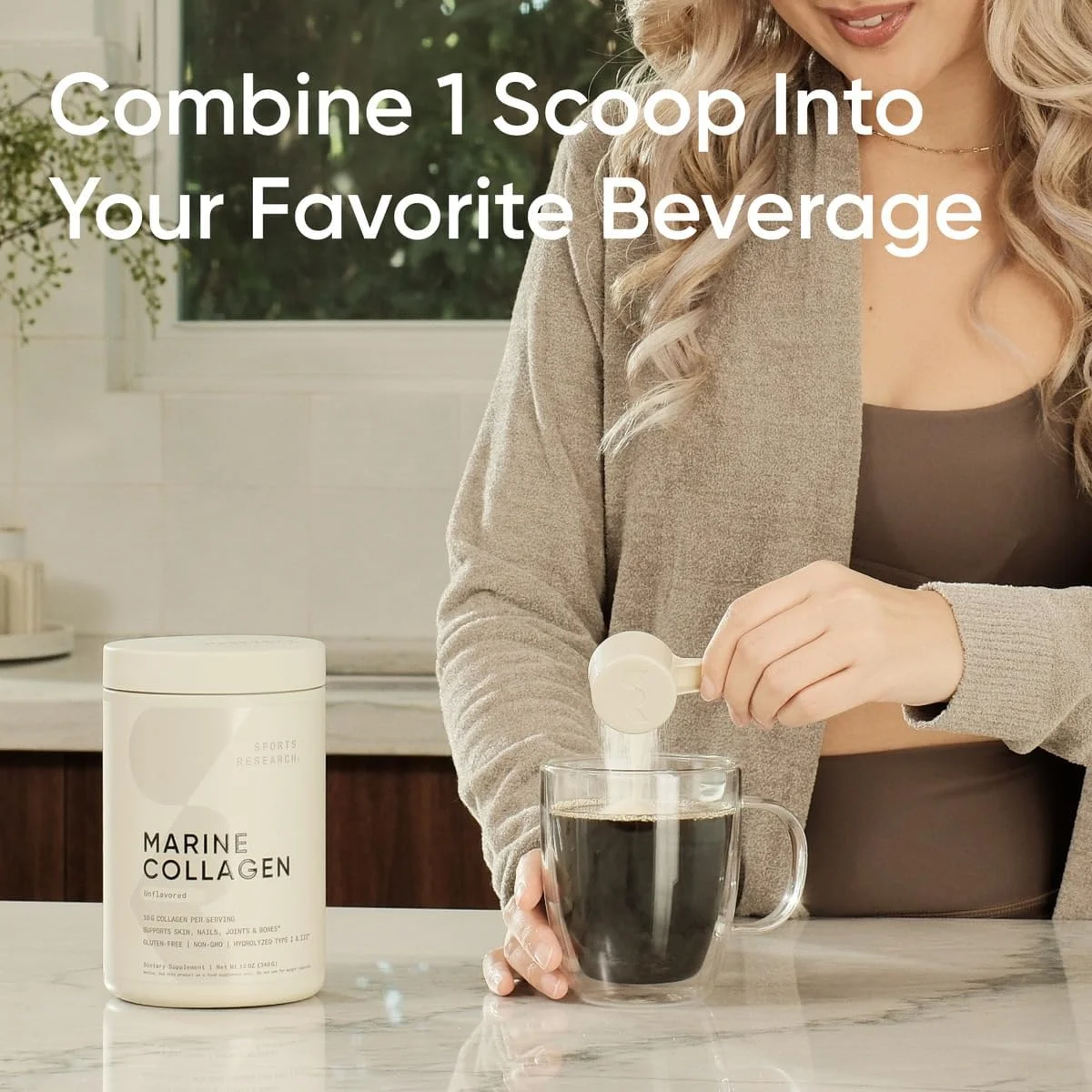 Sports Research، پپتیدهای کلاژن دریایی، بدون طعم، 340 گرم (12 اونس) Sports Research، پپتیدهای کلاژن دریایی، بدون طعم، 340 گرم (12 اونس)