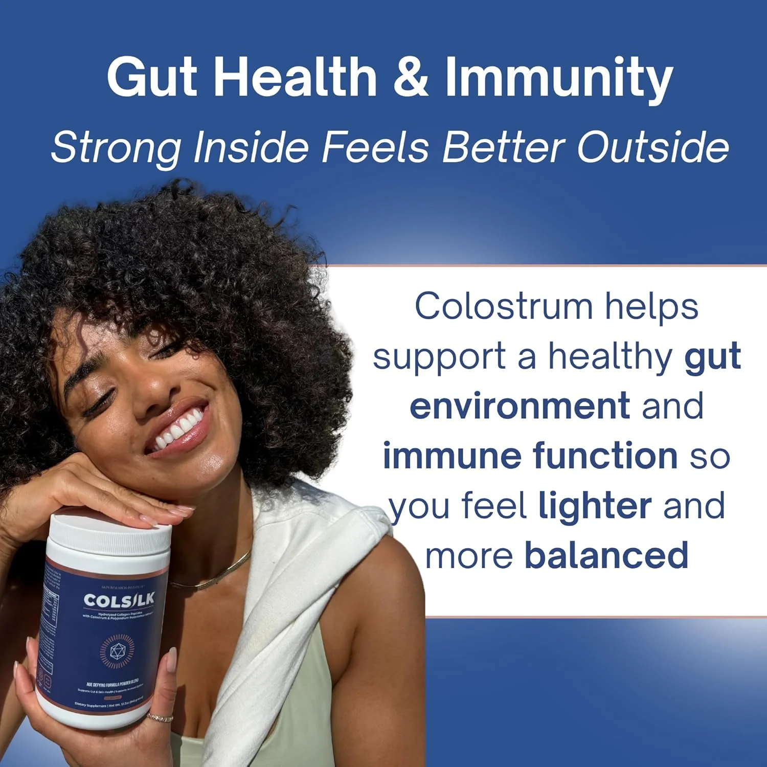 پودر کلاژن هیدرولیز شده بدون طعم ColSilk Skin Research Institute با آغوز و پلی پودیوم - پوست، مو، ناخن، سلامت روده و پشتیبانی از مفاصل - یک پیمانه در روز | تامین یک ماه پودر کلاژن هیدرولیز شده بدون طعم ColSilk Skin Research Institute با آغوز و پلی پودیوم - پوست، مو، ناخن، سلامت روده و پشتیبانی از مفاصل - یک پیمانه در روز | تامین یک ماه