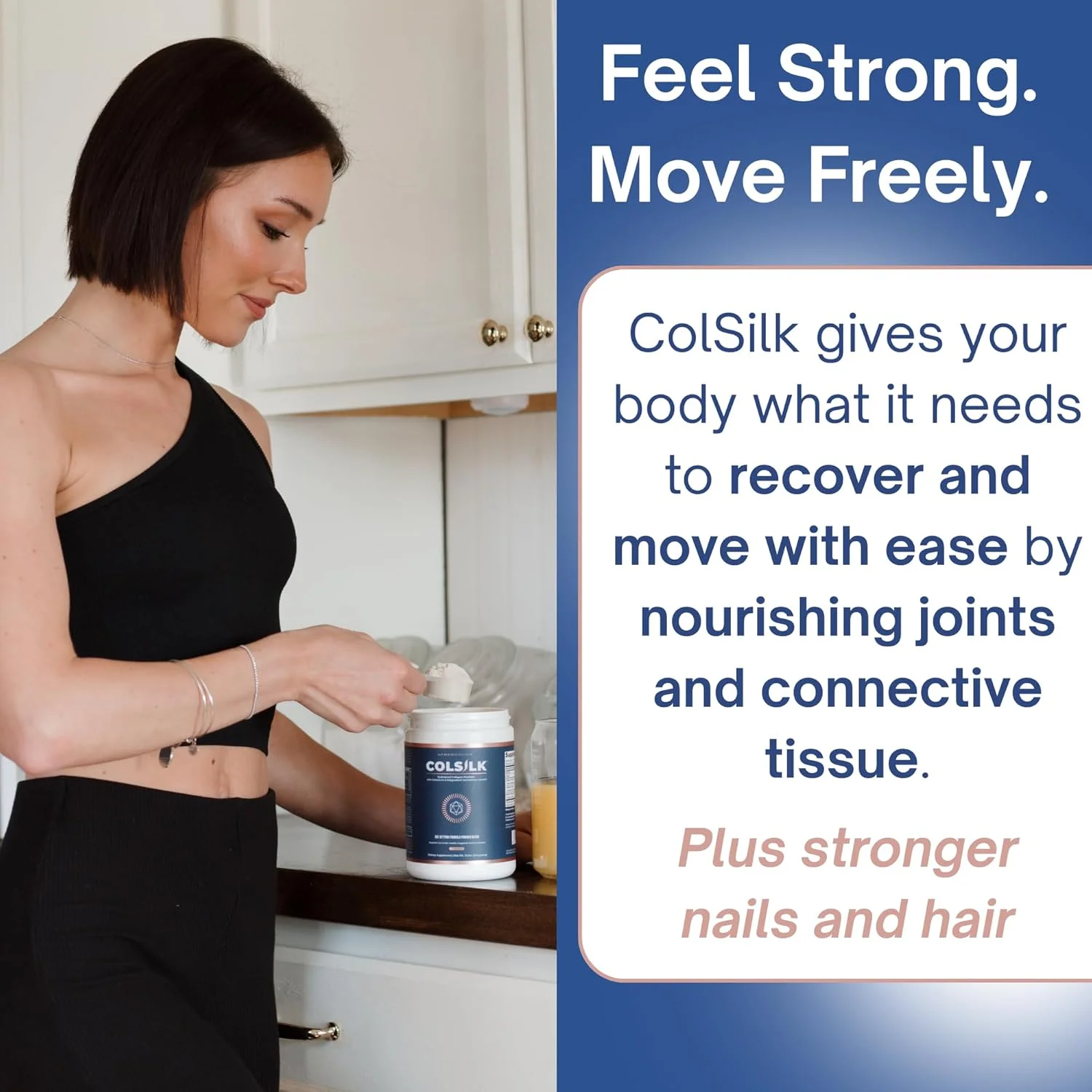 پودر کلاژن هیدرولیز شده بدون طعم ColSilk Skin Research Institute با آغوز و پلی پودیوم - پوست، مو، ناخن، سلامت روده و پشتیبانی از مفاصل - یک پیمانه در روز | تامین یک ماه پودر کلاژن هیدرولیز شده بدون طعم ColSilk Skin Research Institute با آغوز و پلی پودیوم - پوست، مو، ناخن، سلامت روده و پشتیبانی از مفاصل - یک پیمانه در روز | تامین یک ماه