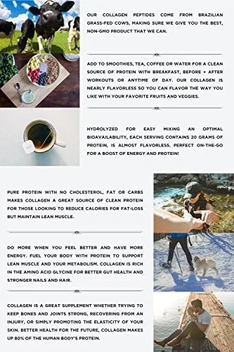 پودر کلاژن پپتید هیدرولیز شده ارگانیک نورکال، تهیه شده از گاوهای تغذیه شده با علف، 340 گرم | 20 گرم پروتئین | مکمل های کتو هیدرولیز شده، تولید پروتئین برای استخوان ها، مفاصل، غضروف ها و تاندون های قوی و سالم پودر کلاژن پپتید هیدرولیز شده ارگانیک نورکال، تهیه شده از گاوهای تغذیه شده با علف، 340 گرم | 20 گرم پروتئین | مکمل های کتو هیدرولیز شده، تولید پروتئین برای استخوان ها، مفاصل، غضروف ها و تاندون های قوی و سالم