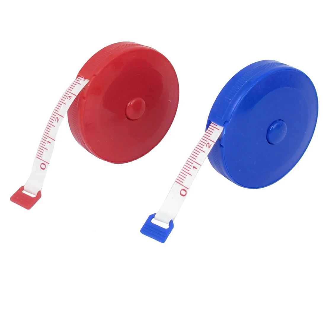 Aexit 2 عدد (قطعات) 60 اینچ 150 سانتی متر آبی قرمز پوسته پلاستیکی جمع شونده خیاطی پارچه ای خط کش اندازه گیری (18ry560qf614) متر نواری