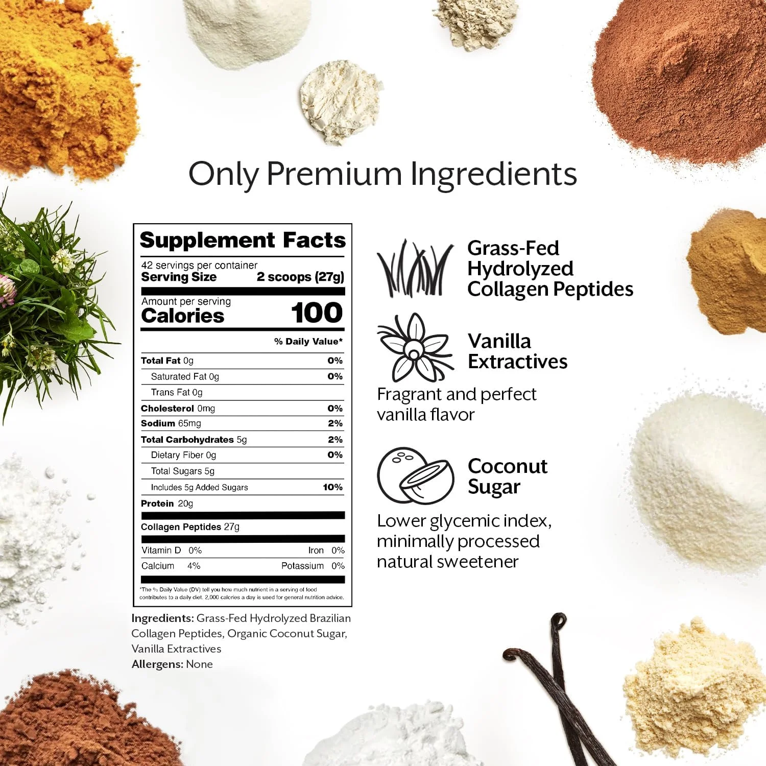 پپتیدهای کلاژن تغذیه پرومیکس، وانیلی، پروتئین کلاژن هیدرولیز شده، تقویت کننده سلامت پوست، استخوان ها، مفاصل و پشتیبانی از ریکاوری - افزودن به اسموتی ها