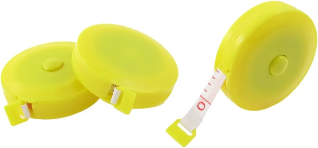 Aexit 3 عدد (ابزار خانگی) نوار اندازه گیری خیاطی جمع شونده گرد زرد رنگ 150 سانتی متر 45 cun Aexit 3 عدد (ابزار خانگی) نوار اندازه گیری خیاطی جمع شونده گرد زرد رنگ 150 سانتی متر 45 cun