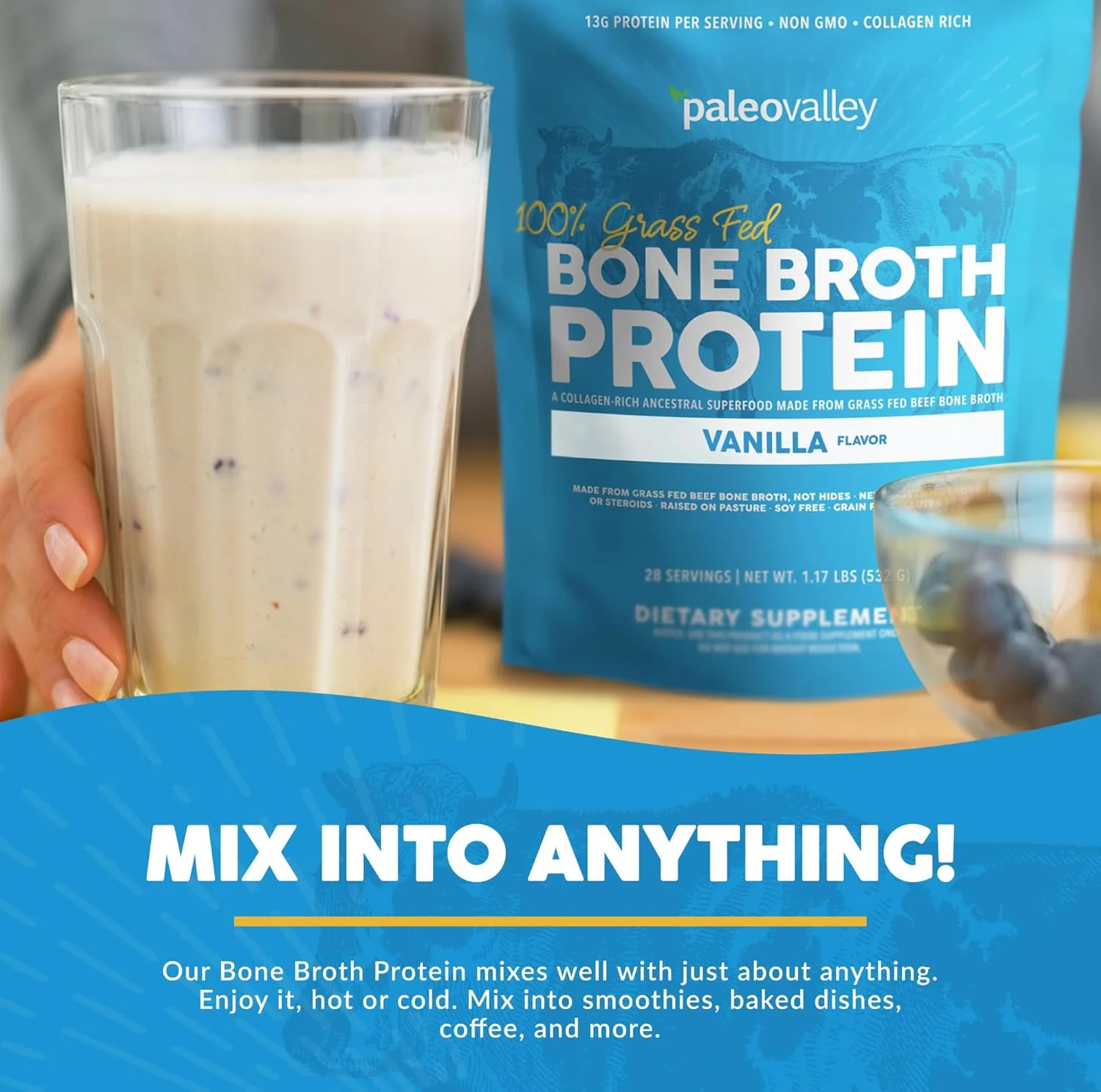 پودر پروتئین Paleovalley از آب قلم حیوانات، غنی از کلاژن برای مو، پوست، سلامت روده و حمایت از استخوان ها و قطب شمال با 100% بید و وانیل پودر پروتئین Paleovalley از آب قلم حیوانات، غنی از کلاژن برای مو، پوست، سلامت روده و حمایت از استخوان ها و قطب شمال با 100% بید و وانیل
