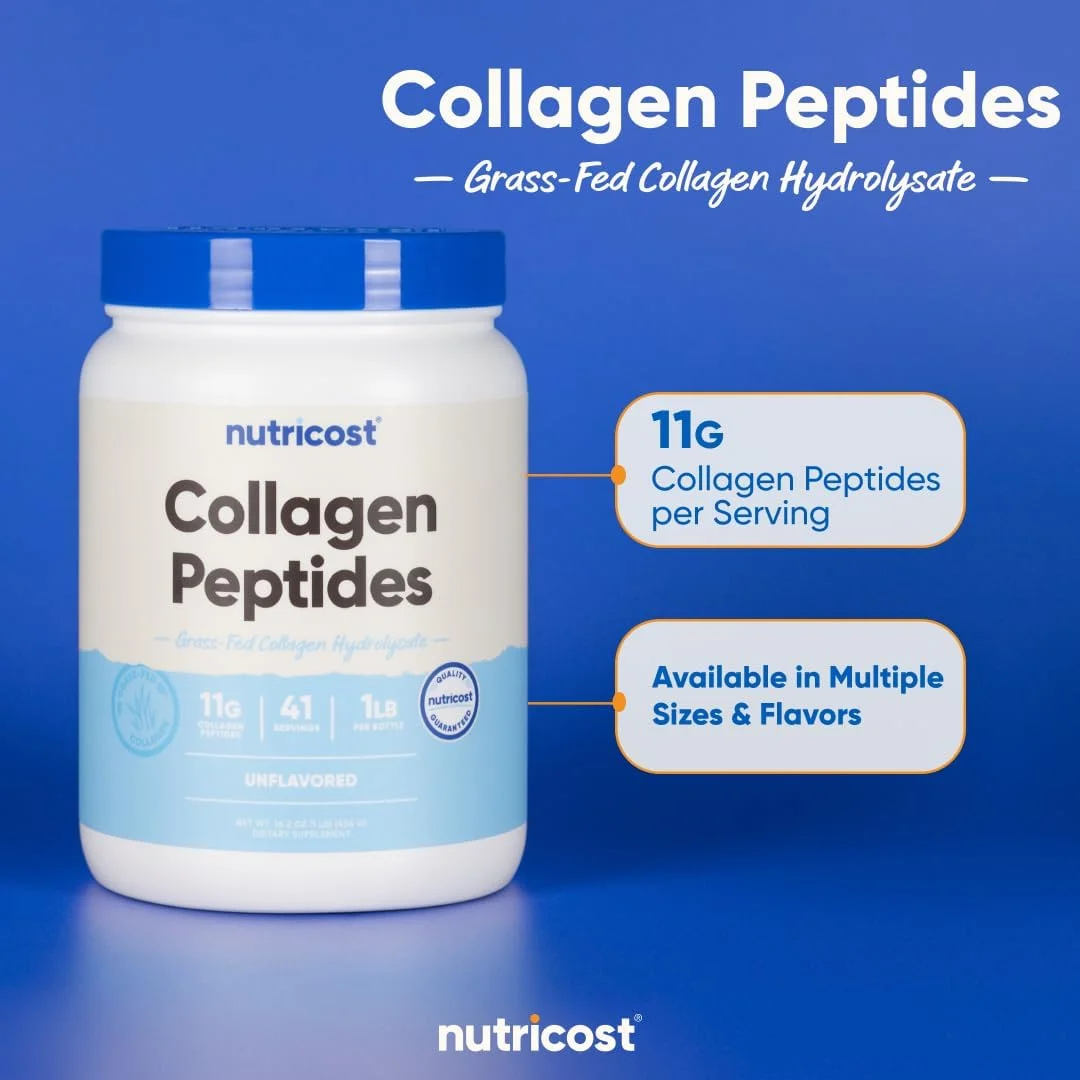 پودر کلاژن گاوی تغذیه شده با علف Nutricost، 1 پوند (454 گرم) - کلاژن هیدرولیز شده گاوی (بدون طعم) - پپتیدهای کلاژن پودر کلاژن گاوی تغذیه شده با علف Nutricost، 1 پوند (454 گرم) - کلاژن هیدرولیز شده گاوی (بدون طعم) - پپتیدهای کلاژن