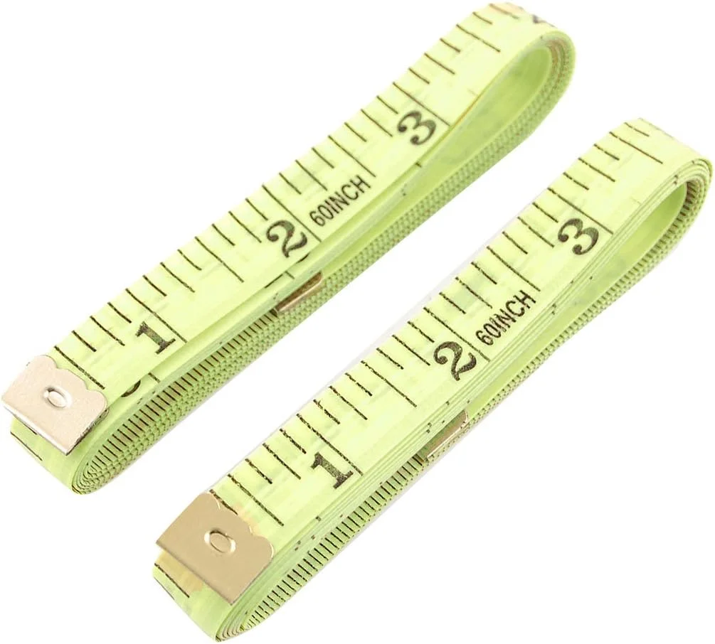 Aexit 2 عدد (قطعه) متر خیاطی انعطاف پذیر زرد روشن 1.5 متری برای خیاط و دوزنده (99ry740qf212)