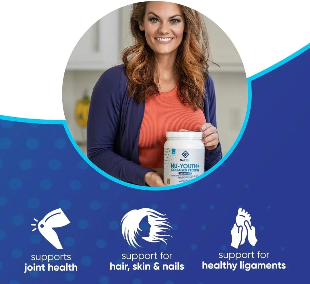 پروتئین کلاژن NuEthix Formulations Nu-Youth +، پپتیدهای کلاژن، ممکن است به حمایت از استخوان ها و مفاصل کمک کند، مکمل غذایی، 30 سروینگ پروتئین کلاژن NuEthix Formulations Nu-Youth +، پپتیدهای کلاژن، ممکن است به حمایت از استخوان ها و مفاصل کمک کند، مکمل غذایی، 30 سروینگ