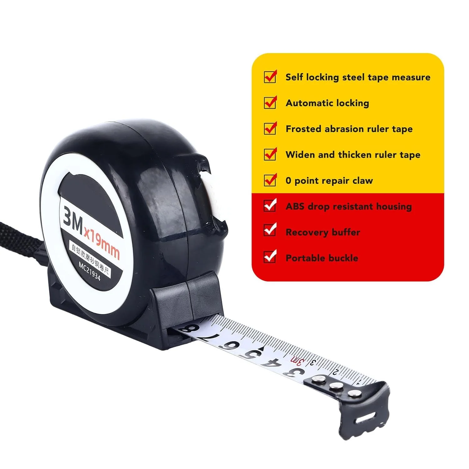 متر نواری خود قفل شونده با دقت بالا با طراحی فولاد مات و قابلیت خواندن آسان متر نواری خود قفل شونده با دقت بالا با طراحی فولاد مات و قابلیت خواندن آسان