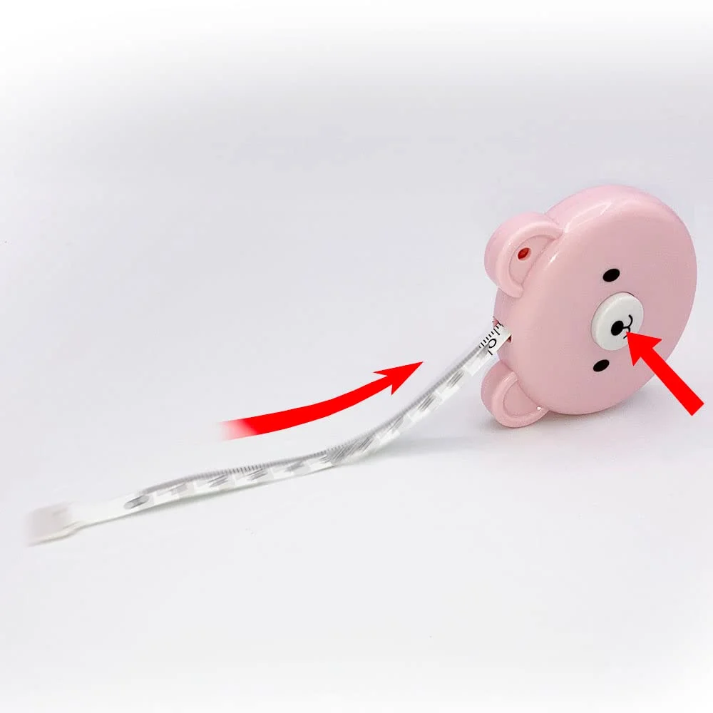 نوار اندازه گیری 2 متری جمع شونده 4 عددی ناکاتوشی سانگیو، طرح خرس بامزه - 2 رنگ متنوع، صورتی، سفید - فقط مقیاس سانتی متر