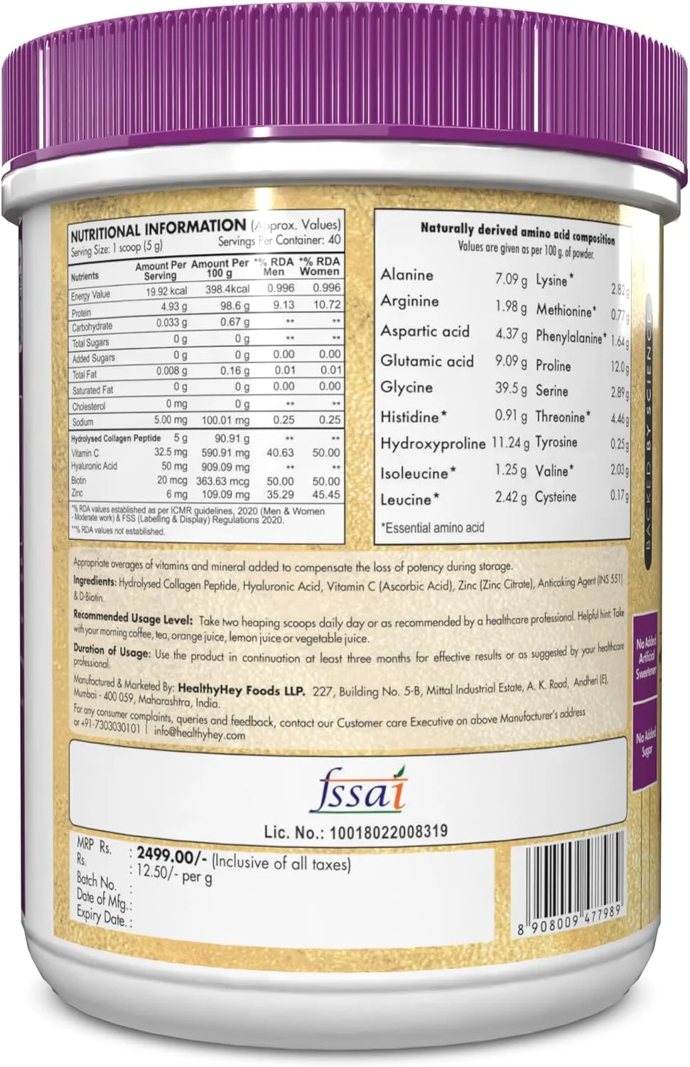 سری طلایی کلاژن HealthyHey Nutrition با اسید هیالورونیک، بیوتین و ویتامین C - بدون بو - مخلوط آسان - بدون شکر افزوده - برای پوست، مو و ناخن (بدون طعم، 200 گرم) سری طلایی کلاژن HealthyHey Nutrition با اسید هیالورونیک، بیوتین و ویتامین C - بدون بو - مخلوط آسان - بدون شکر افزوده - برای پوست، مو و ناخن (بدون طعم، 200 گرم)