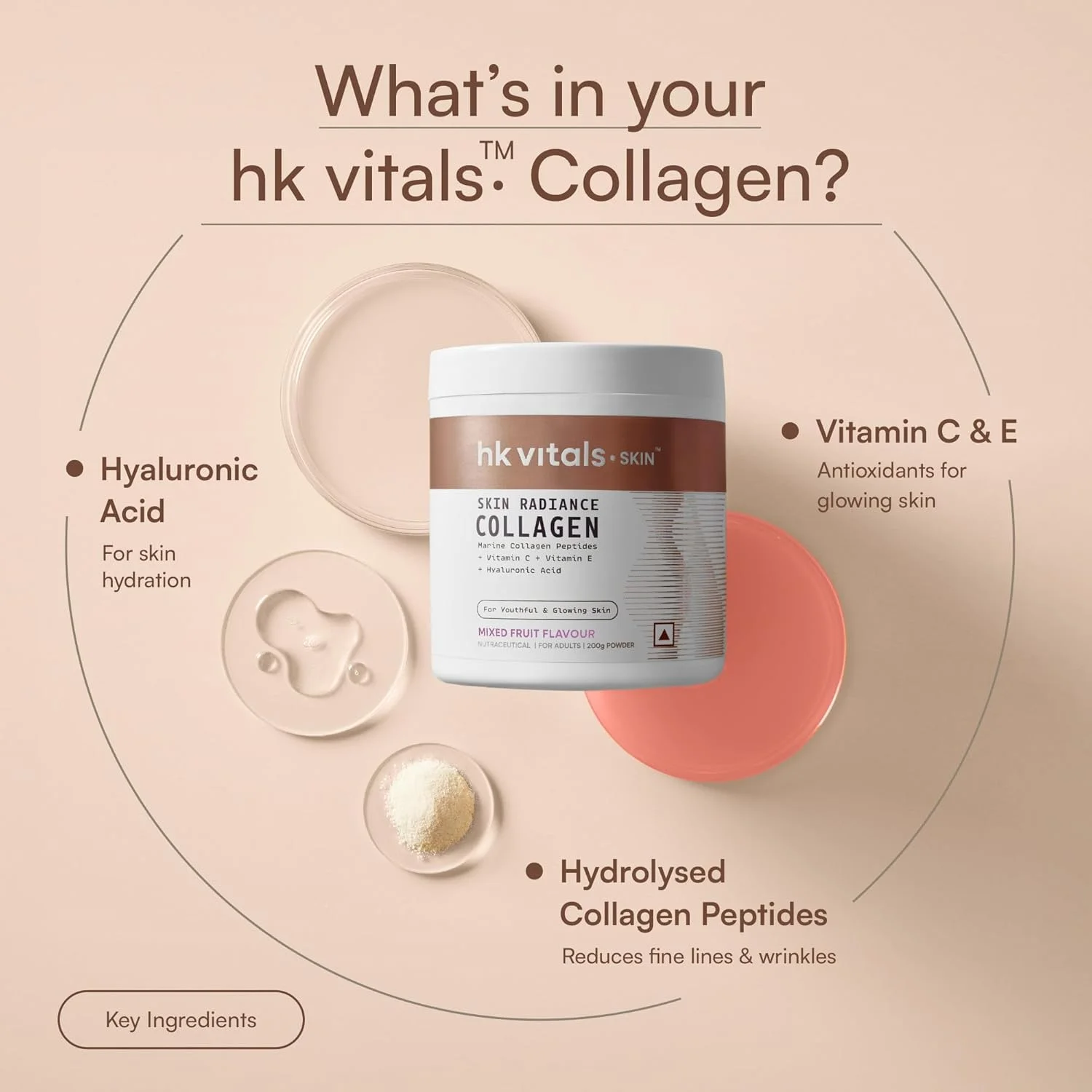 پودر کلاژن درخشان کننده پوست هلث کارت HK Vitals، کلاژن دریایی (میوه مخلوط، 200 گرم)، مکمل های کلاژن برای زنان و مردان حاوی بیوتین، ویتامین C و E، برای پوست، مو و ناخن های سالم پودر کلاژن درخشان کننده پوست هلث کارت HK Vitals، کلاژن دریایی (میوه مخلوط، 200 گرم)، مکمل های کلاژن برای زنان و مردان حاوی بیوتین، ویتامین C و E، برای پوست، مو و ناخن های سالم