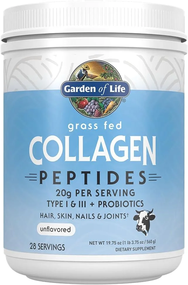 پپتیدهای کلاژن گاوی تغذیه شده با علف Garden of Life، بدون طعم، 560 گرم