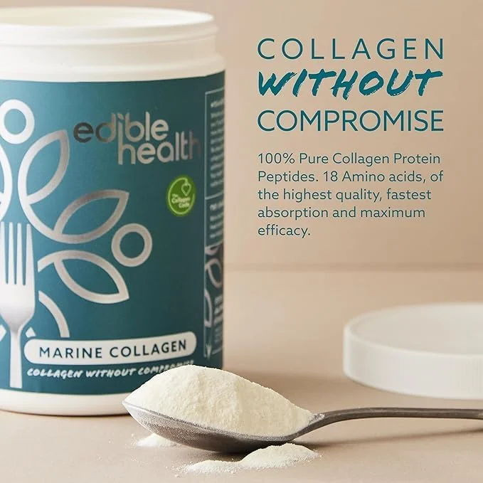 پودر کلاژن دریایی با پروتئین بالا Edible Health، مکمل پودر کلاژن با کیفیت برای بازسازی، پپتیدهای کلاژن برای رژیم غذایی و استفاده روزمره، کلاژن دریایی بدون کربوهیدرات، تیوب 400 گرمی، تامین 30 روزه پودر کلاژن دریایی با پروتئین بالا Edible Health، مکمل پودر کلاژن با کیفیت برای بازسازی، پپتیدهای کلاژن برای رژیم غذایی و استفاده روزمره، کلاژن دریایی بدون کربوهیدرات، تیوب 400 گرمی، تامین 30 روزه