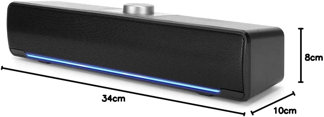 اسپیکر کامپیوتر، جک یونیورسال 3.5 میلیمتری، ساب ووفر کوچک USB با قابلیت چند رسانهای، استریو ساندبار برای لپتاپ، کامپیوتر، تلفن همراه و تبلت (مشکی) اسپیکر کامپیوتر، جک یونیورسال 3.5 میلیمتری، ساب ووفر کوچک USB با قابلیت چند رسانهای، استریو ساندبار برای لپتاپ، کامپیوتر، تلفن همراه و تبلت (مشکی)
