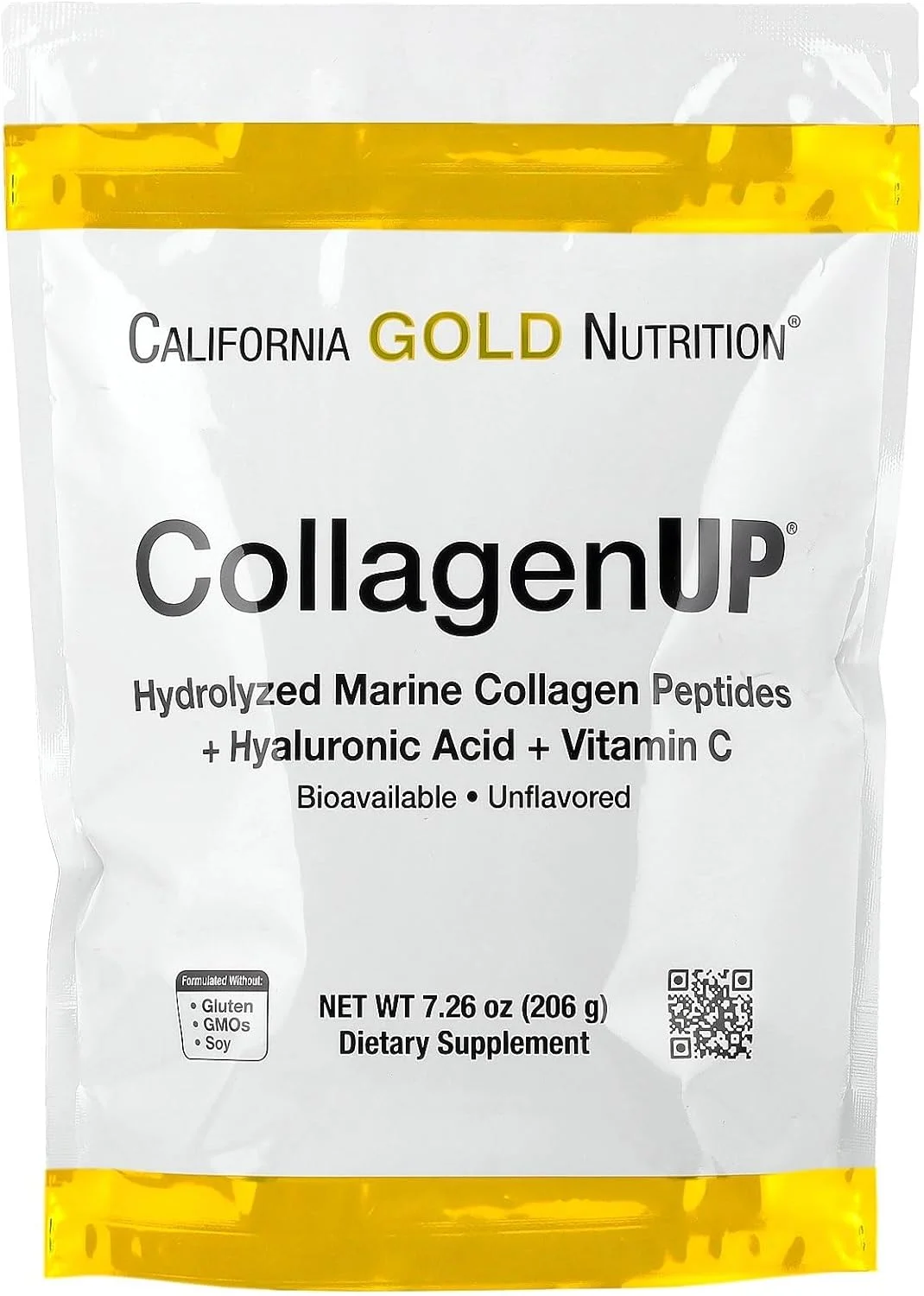 California Gold Nutrition, CollagenUP®، پپتیدهای کلاژن دریایی هیدرولیز شده با اسید هیالورونیک و ویتامین C، بدون طعم، 206 گرم (7.26 اونس)