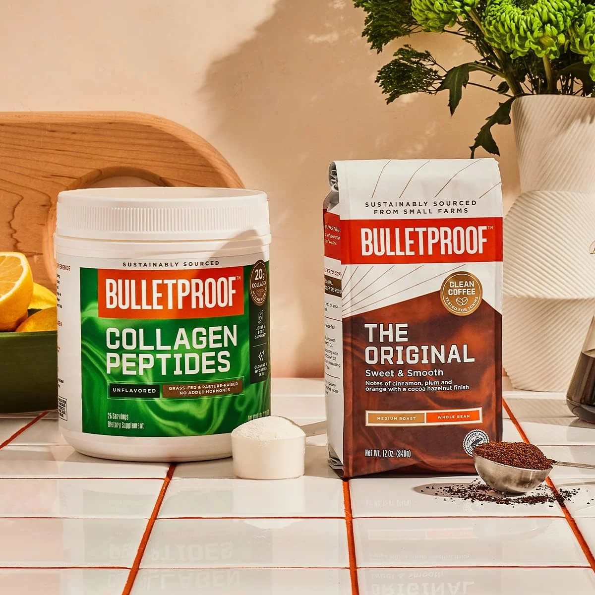 پودر پروتئین کلاژن بدون طعم Bulletproof، 18 گرم پروتئین، 405 گرم، پپتیدهای کلاژن تغذیه شده با علف و اسیدهای آمینه برای پوست، استخوان ها و مفاصل سالم پودر پروتئین کلاژن بدون طعم Bulletproof، 18 گرم پروتئین، 405 گرم، پپتیدهای کلاژن تغذیه شده با علف و اسیدهای آمینه برای پوست، استخوان ها و مفاصل سالم