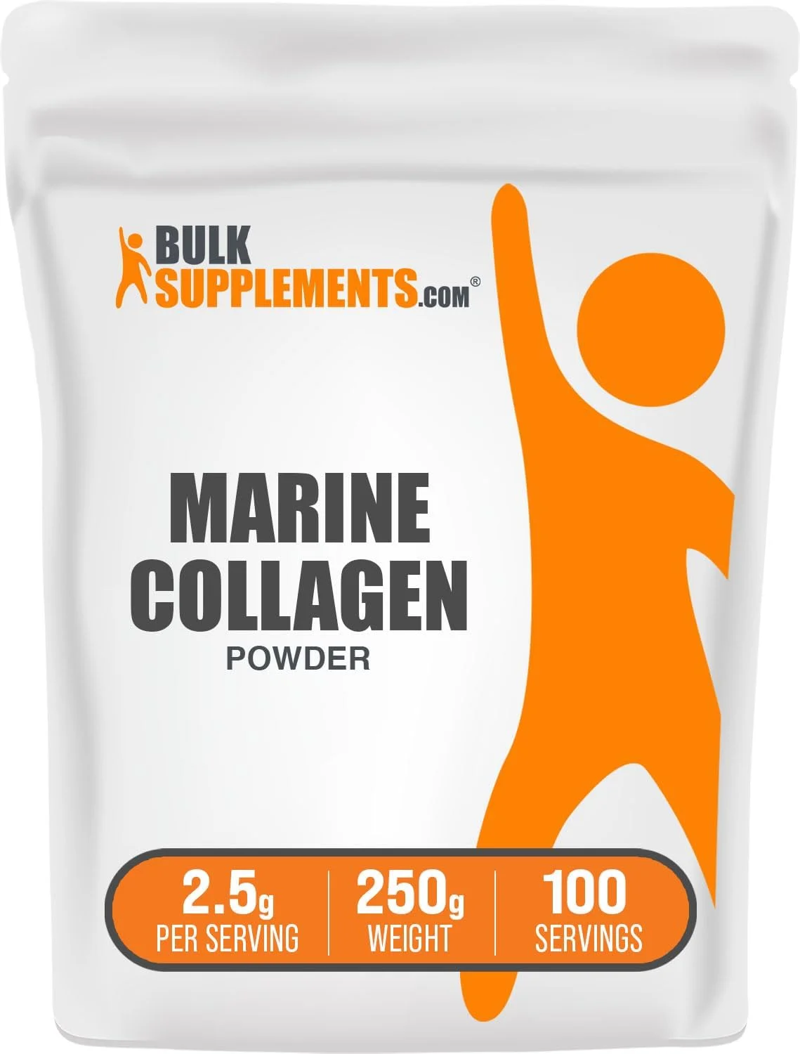 پودر کلاژن دریایی BULKSUPPLEMENTS.COM - 2500 میلی گرم در هر وعده، 250 گرم