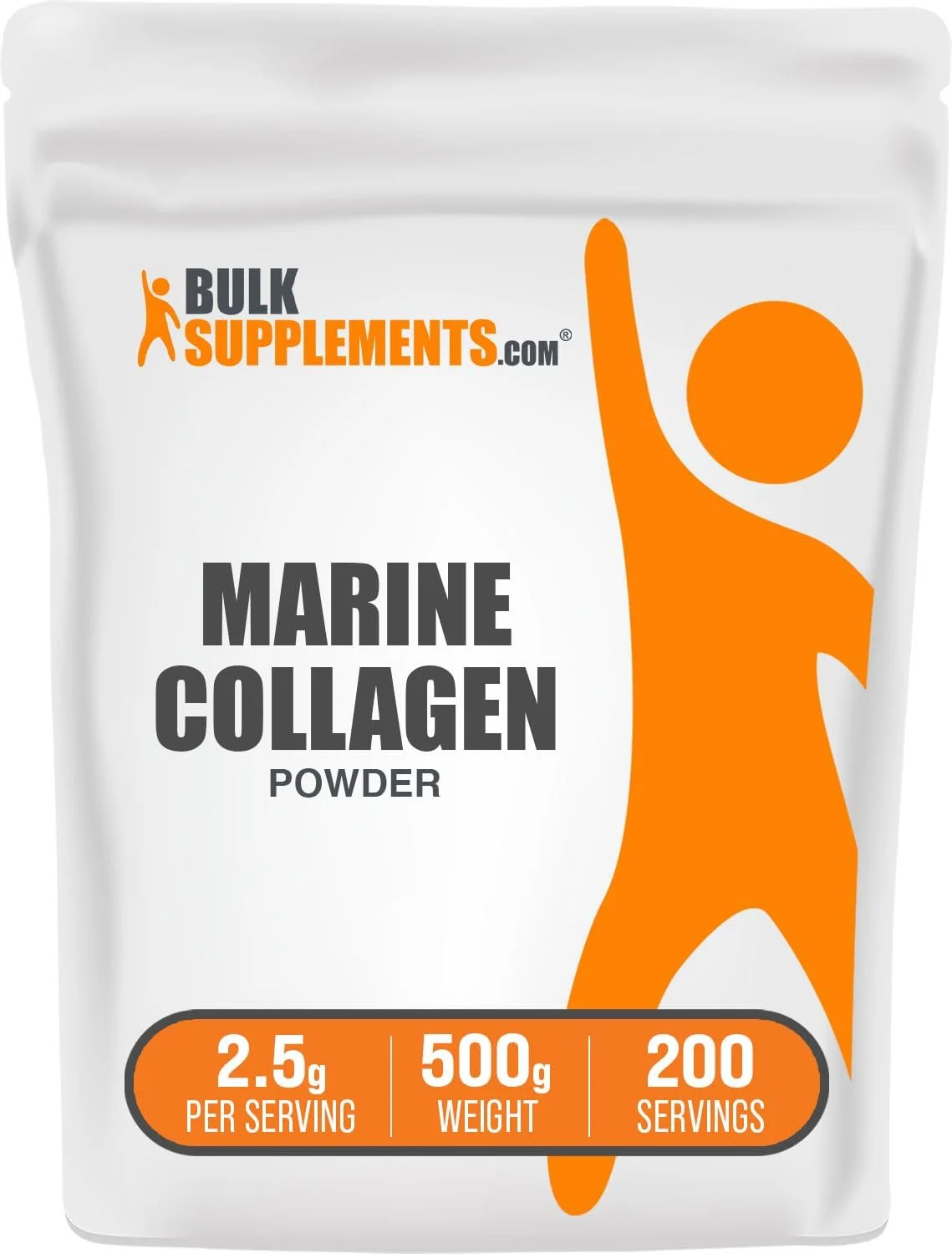 پودر کلاژن دریایی BulkSupplements.com - مکمل کلاژن، پودر کلاژن هیدرولیز شده، پودر پپتیدهای کلاژن دریایی - بدون گلوتن، 2500 میلی گرم در هر وعده، 500 گرم (1.1 پوند) (بسته 1 عددی)