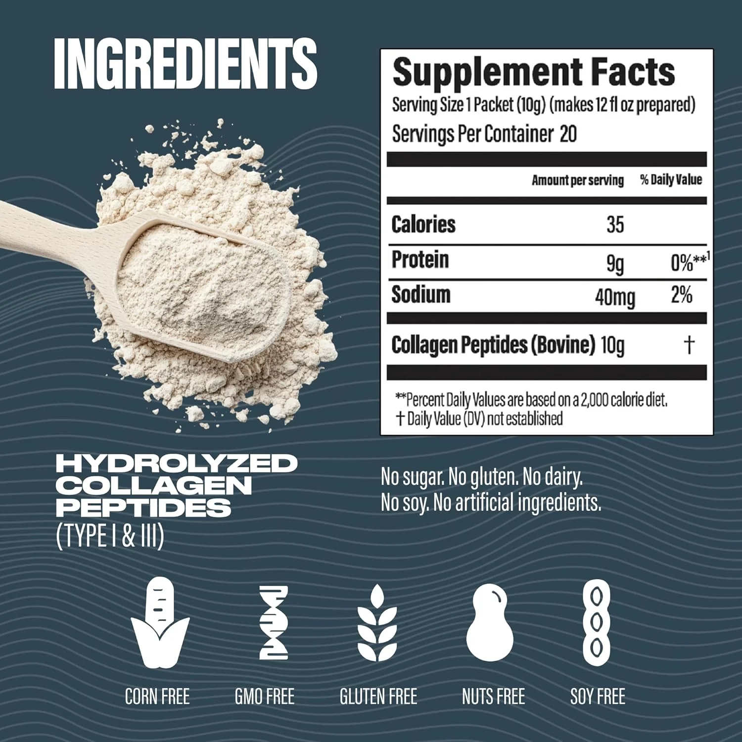 پودر پپتیدهای کلاژن بدون طعم BUBS Naturals - بهترین پروتئین ها برای مفاصل و پوست - تغذیه شده با علف و پرورش یافته در مراتع - مناسب برای رژیم های پالئو و کتو، تایید شده توسط Whole30، غیر GMO، بدون لبنیات و گلوتن (20 بسته استیک)
