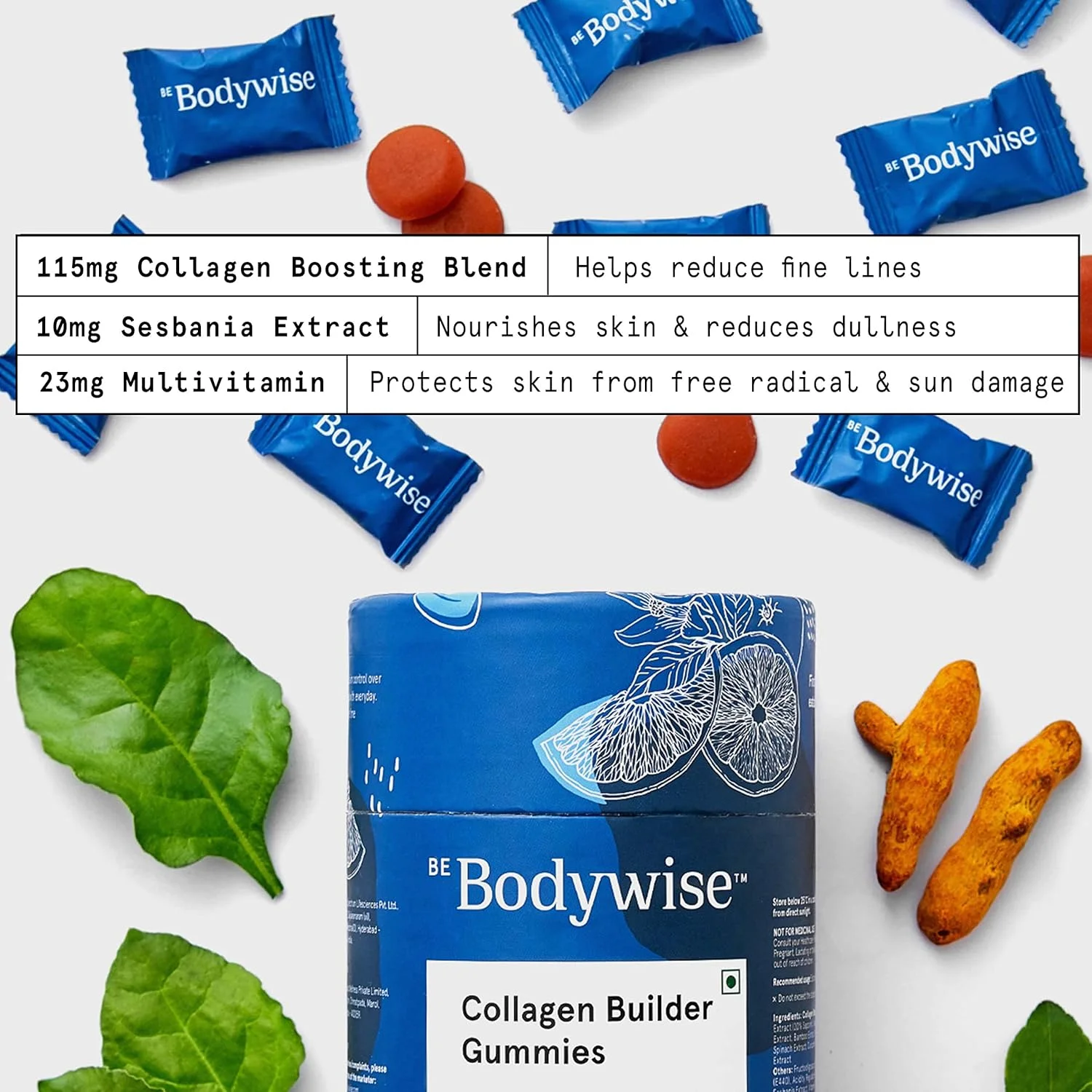 پاستیل های کلاژن ساز گیاهی Be Bodywise (115 میلی گرم) برای پوست، مفاصل، ناخن های سالم و موهای زیبا | حاوی ویتامین C، گلوتاتیون و اسید هیالورونیک | بسته 60 روزه | پاستیل های کلاژن ساز گیاهی Be Bodywise (115 میلی گرم) برای پوست، مفاصل، ناخن های سالم و موهای زیبا | حاوی ویتامین C، گلوتاتیون و اسید هیالورونیک | بسته 60 روزه |