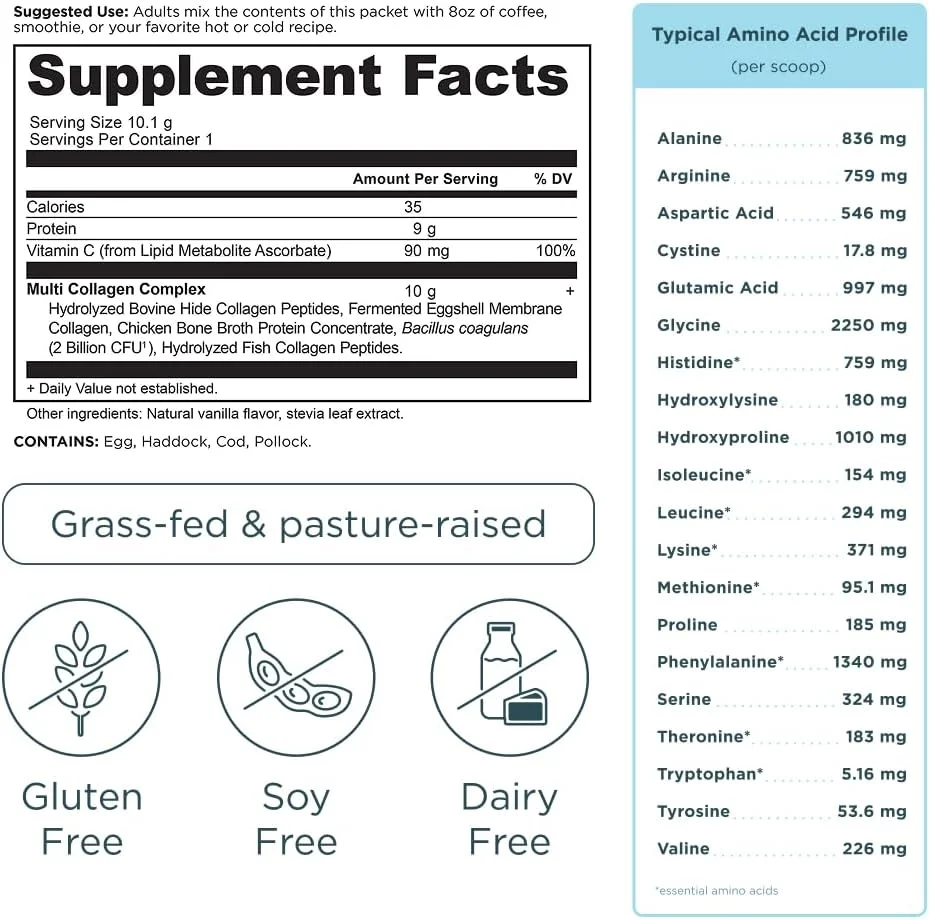 پودر پروتئین کلاژن تغذیه باستانی، بسته های پودر کلاژن چندگانه بدون طعم با ویتامین C، بسته 40 عددی، بسته های پودر پپتیدهای کلاژن هیدرولیز شده، پشتیبانی از پوست و ناخن، سلامت روده پودر پروتئین کلاژن تغذیه باستانی، بسته های پودر کلاژن چندگانه بدون طعم با ویتامین C، بسته 40 عددی، بسته های پودر پپتیدهای کلاژن هیدرولیز شده، پشتیبانی از پوست و ناخن، سلامت روده