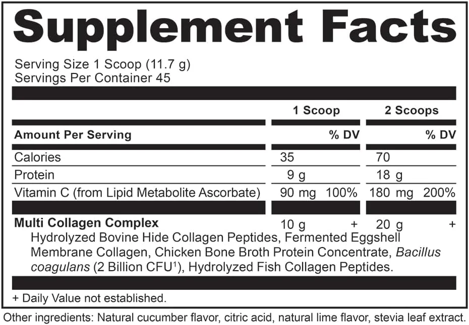 پودر پروتئین کلاژن تغذیه باستانی، پروتئین کلاژن چندگانه، خیار لیمویی، پپتیدهای کلاژن هیدرولیز شده پشتیبانی از پوست و ناخن، مکمل مفاصل، 18.7 اونس پودر پروتئین کلاژن تغذیه باستانی، پروتئین کلاژن چندگانه، خیار لیمویی، پپتیدهای کلاژن هیدرولیز شده پشتیبانی از پوست و ناخن، مکمل مفاصل، 18.7 اونس