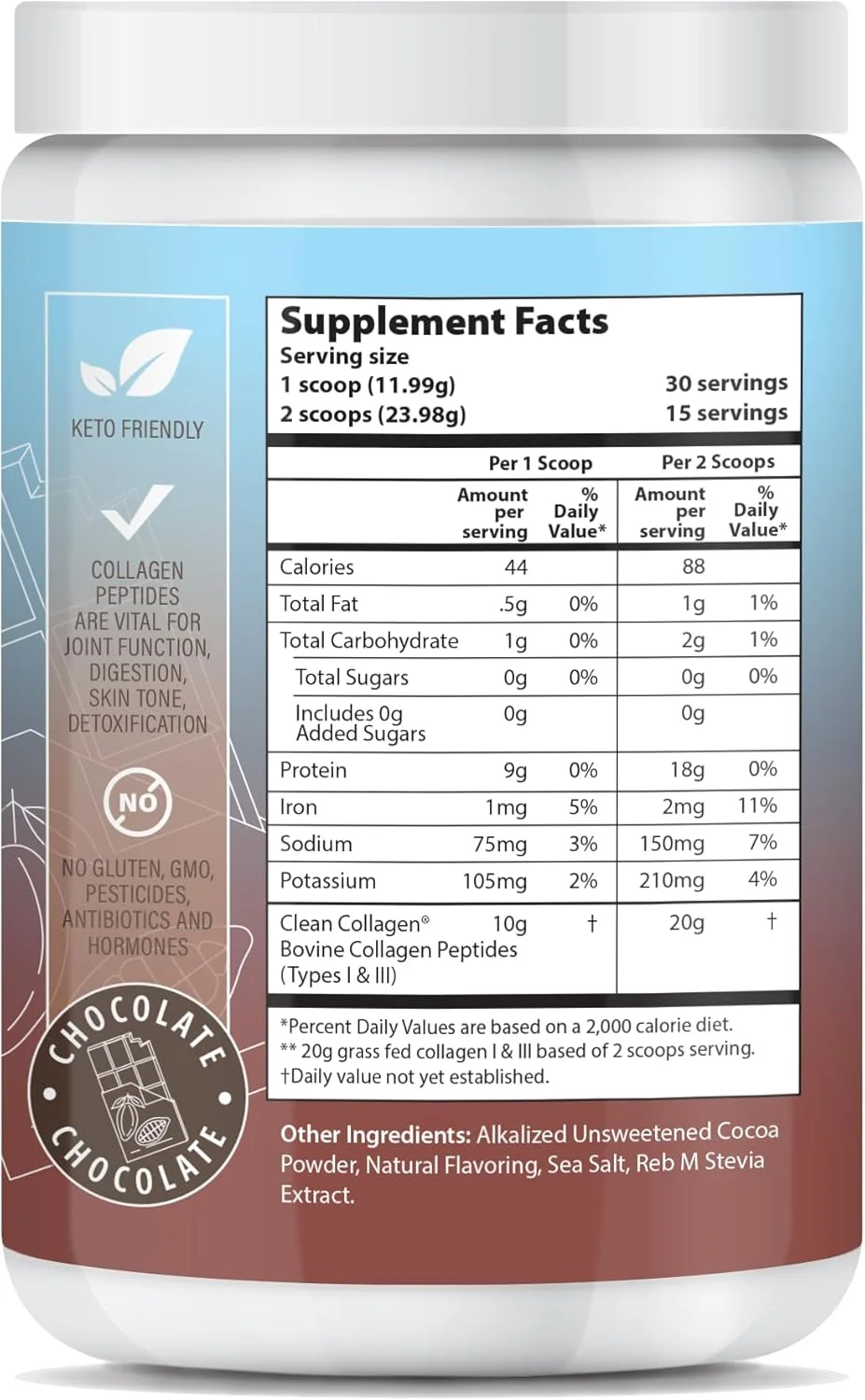 پودر پپتیدهای کلاژن شکلاتی ABOUT YOUR COLLAGEN، کلاژن هیدرولیز شده نوع 1 و 3 تغذیه شده با علف، تقویت کننده مو، پوست، ناخن، استخوان ها و سلامت مفاصل (30 سروینگ) (شکلاتی) پودر پپتیدهای کلاژن شکلاتی ABOUT YOUR COLLAGEN، کلاژن هیدرولیز شده نوع 1 و 3 تغذیه شده با علف، تقویت کننده مو، پوست، ناخن، استخوان ها و سلامت مفاصل (30 سروینگ) (شکلاتی)