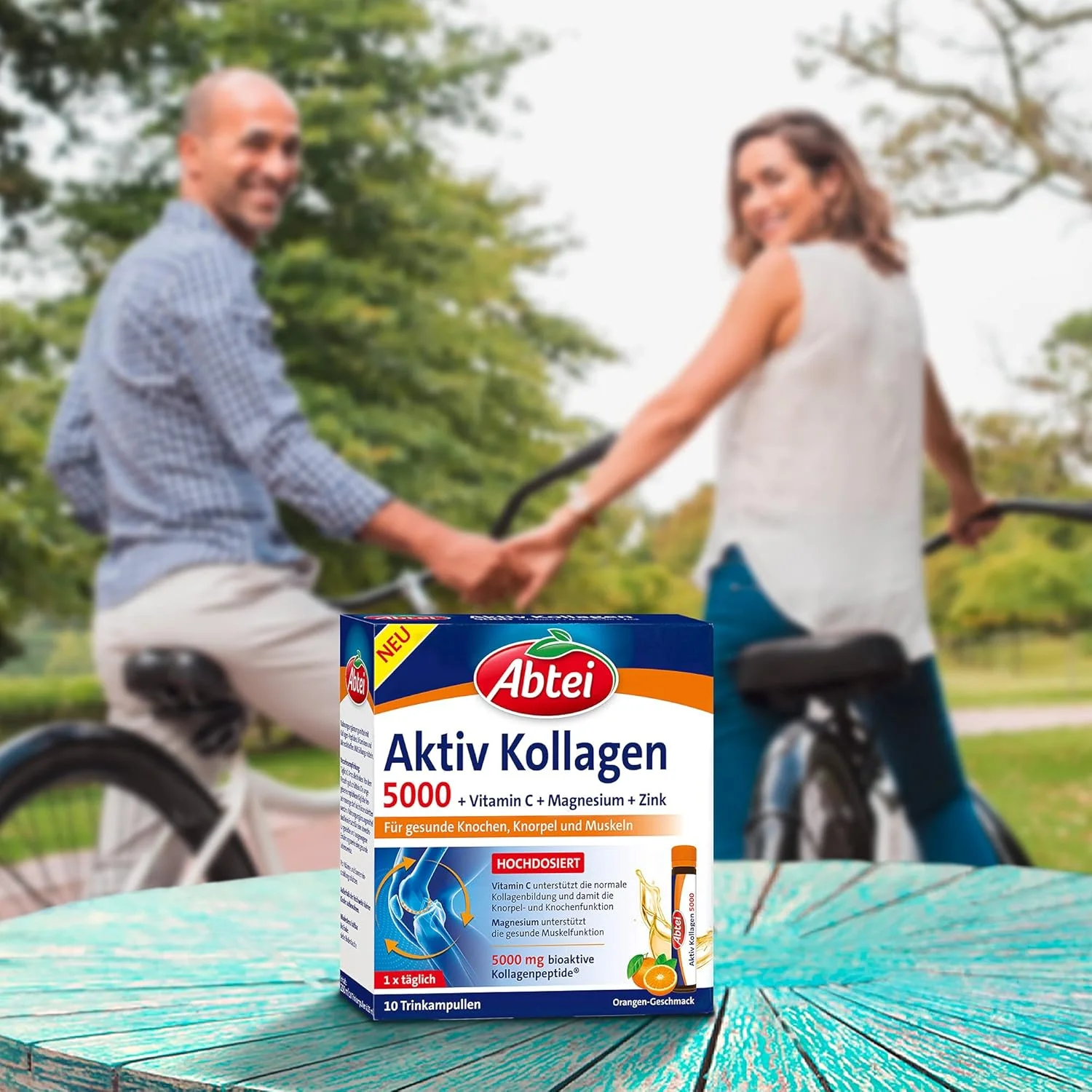 Abtei Active Collagen 5000 - برای استخوان ها، غضروف و عضلات سالم - با ویتامین C، منیزیم و روی - تست شده در آزمایشگاه و بدون قند - 10 آمپول نوشیدنی 25 میلی لیتری Abtei Active Collagen 5000 - برای استخوان ها، غضروف و عضلات سالم - با ویتامین C، منیزیم و روی - تست شده در آزمایشگاه و بدون قند - 10 آمپول نوشیدنی 25 میلی لیتری