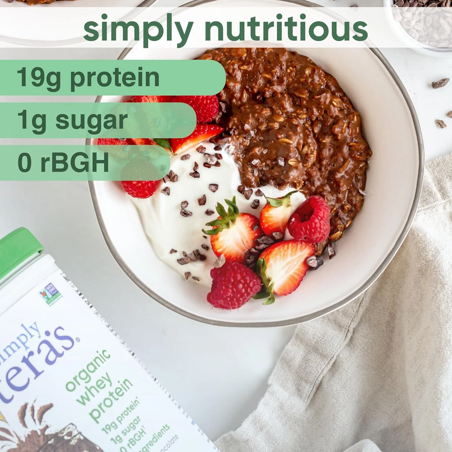 پروتئین وی ارگانیک Tera's Whey، شکلات تلخ، 340 گرم پروتئین وی ارگانیک Tera's Whey، شکلات تلخ، 340 گرم