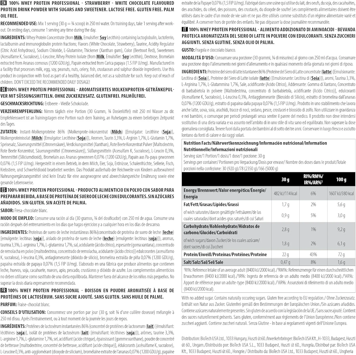 سایتک نوتریشن 100% وی پروتئین پروفشنال توت فرنگی شکلات سفید، 2350 گرم سایتک نوتریشن 100% وی پروتئین پروفشنال توت فرنگی شکلات سفید، 2350 گرم