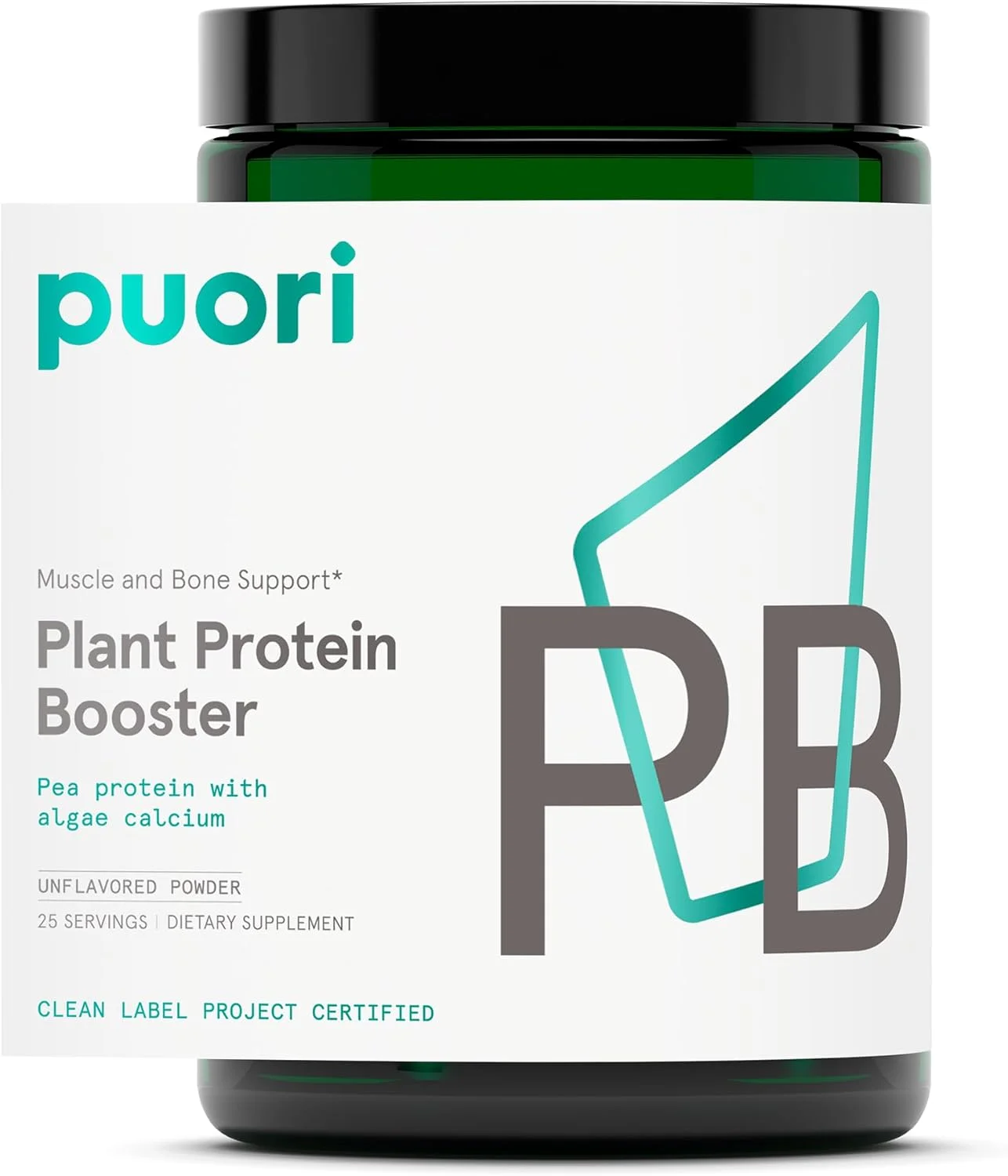 پودر تقویت کننده پروتئین گیاهی وگان Puori - 25 سروینگ - پروتئین نخود فرنگی با طعم خنثی به همراه کلسیم جلبک برای اسیدهای آمینه ضروری - بدون لبنیات، گیاهی، غیر GMO