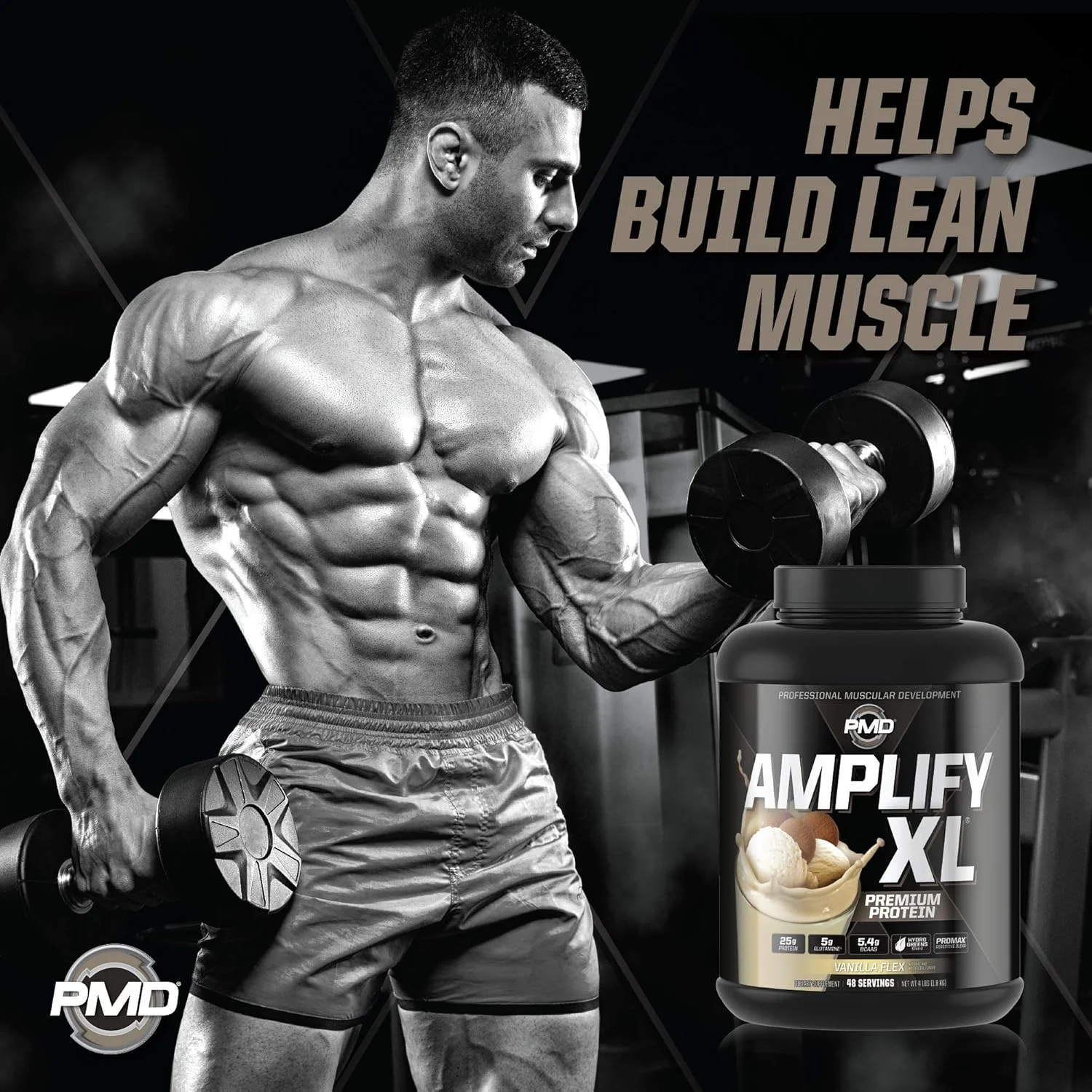 مکمل پروتئین وی ممتاز PMD Sports Amplify XL با ترکیب سبزیجات هیدرو - ماتریس گلوتامین و پروتئین وی با سوپرفود برای عضله سازی، قدرت و ریکاوری - وانیل فلکس (48 سروینگ) مکمل پروتئین وی ممتاز PMD Sports Amplify XL با ترکیب سبزیجات هیدرو - ماتریس گلوتامین و پروتئین وی با سوپرفود برای عضله سازی، قدرت و ریکاوری - وانیل فلکس (48 سروینگ)