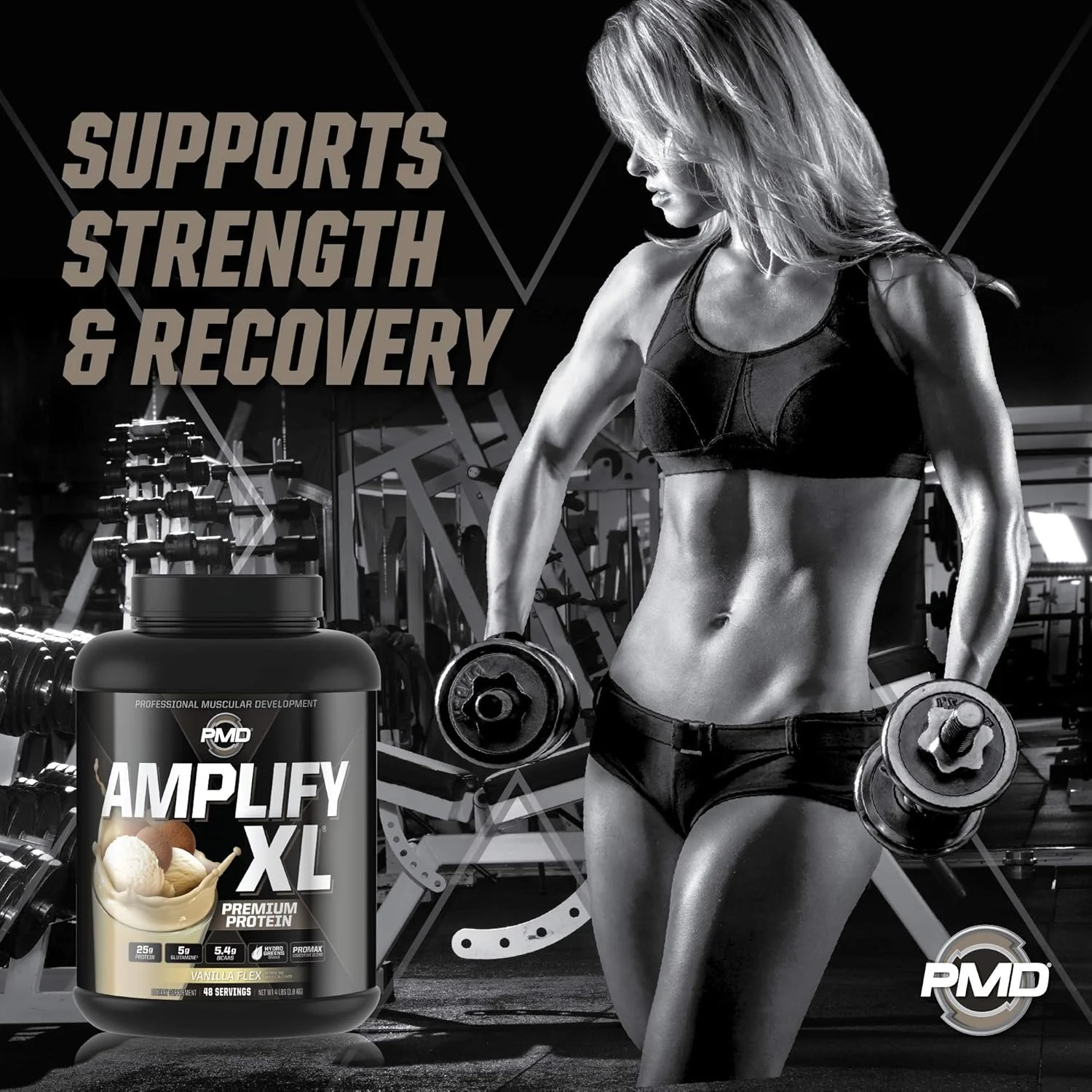 مکمل پروتئین وی ممتاز PMD Sports Amplify XL با ترکیب سبزیجات هیدرو - ماتریس گلوتامین و پروتئین وی با سوپرفود برای عضله سازی، قدرت و ریکاوری - وانیل فلکس (48 سروینگ) مکمل پروتئین وی ممتاز PMD Sports Amplify XL با ترکیب سبزیجات هیدرو - ماتریس گلوتامین و پروتئین وی با سوپرفود برای عضله سازی، قدرت و ریکاوری - وانیل فلکس (48 سروینگ)